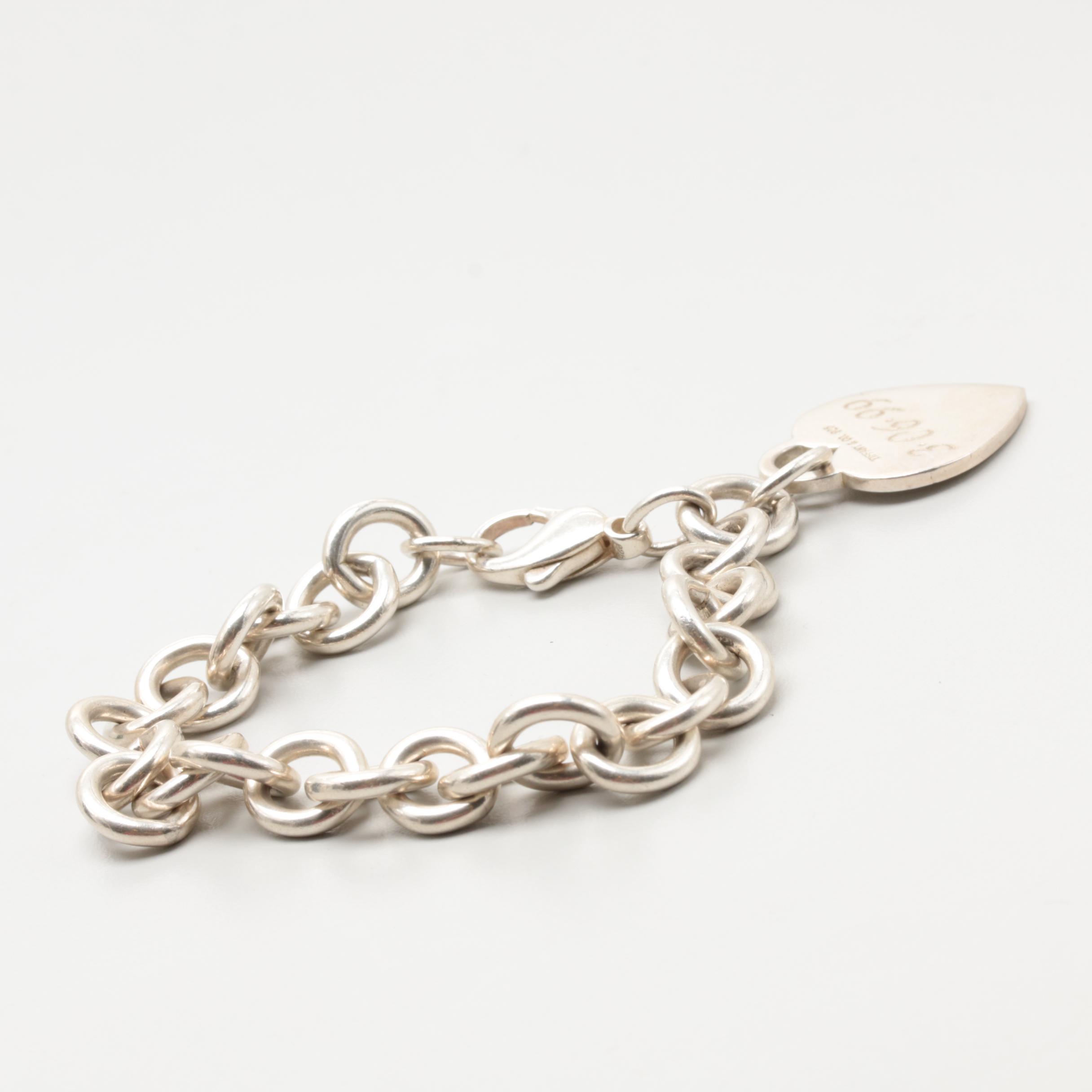 Tiffany & Co. Sterling Silver Heart Charm Bracelet