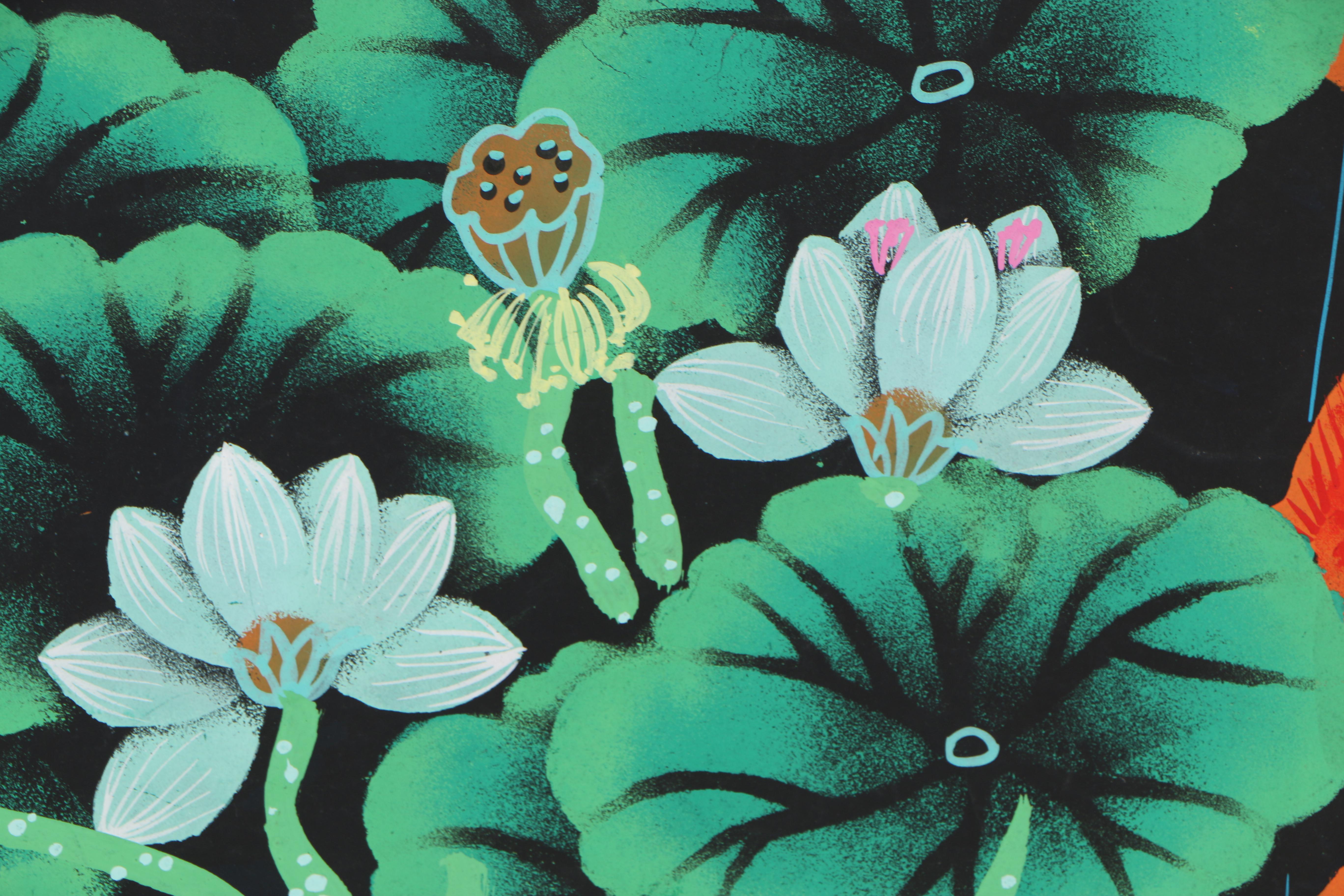 Pan Xiao Ling Chinese Folk Art Painting "Year In Year Out, Have Enough... Fish"