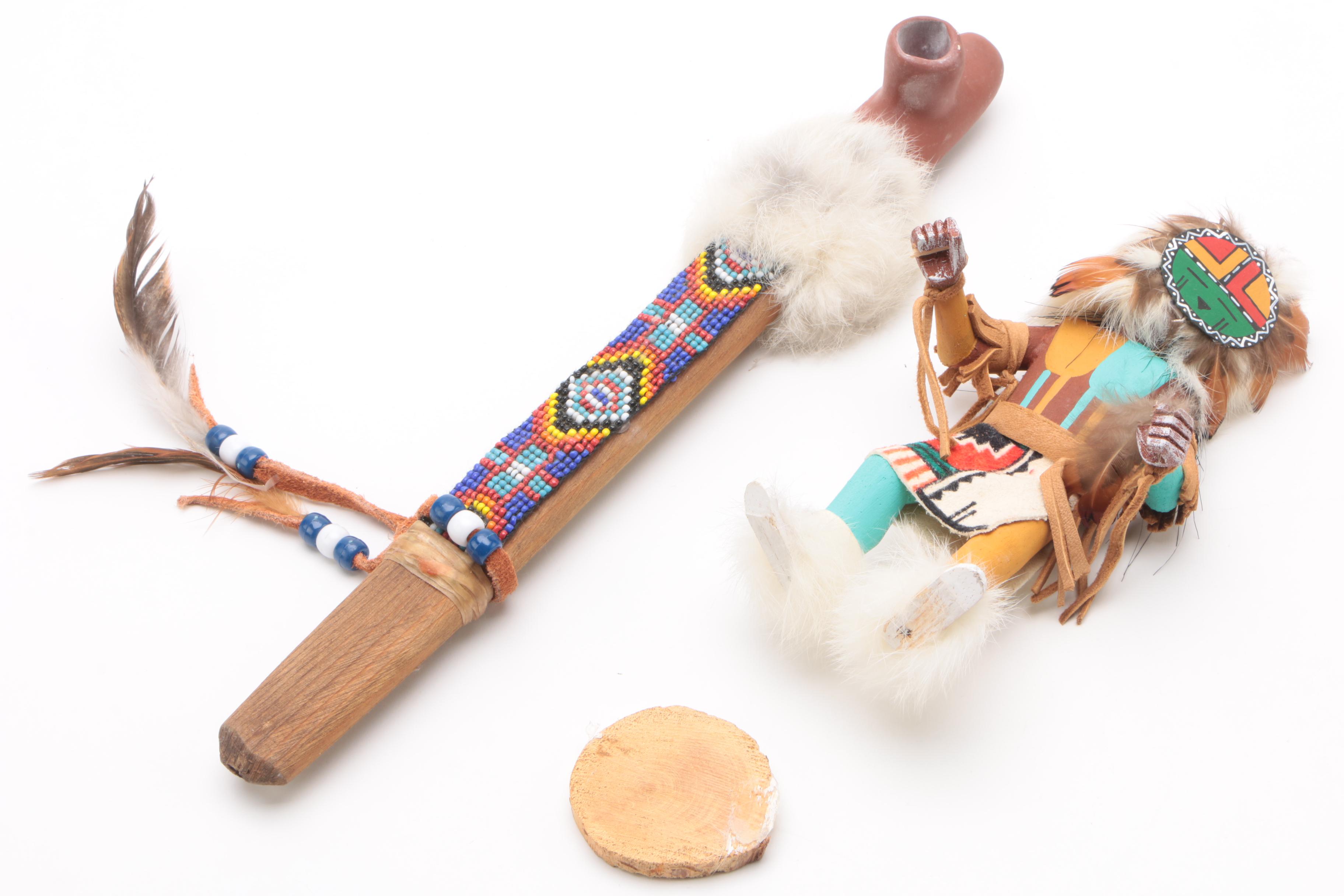 Signed Kachina Dancer Dolls including Tawa, Kwahu, and Koyemsi