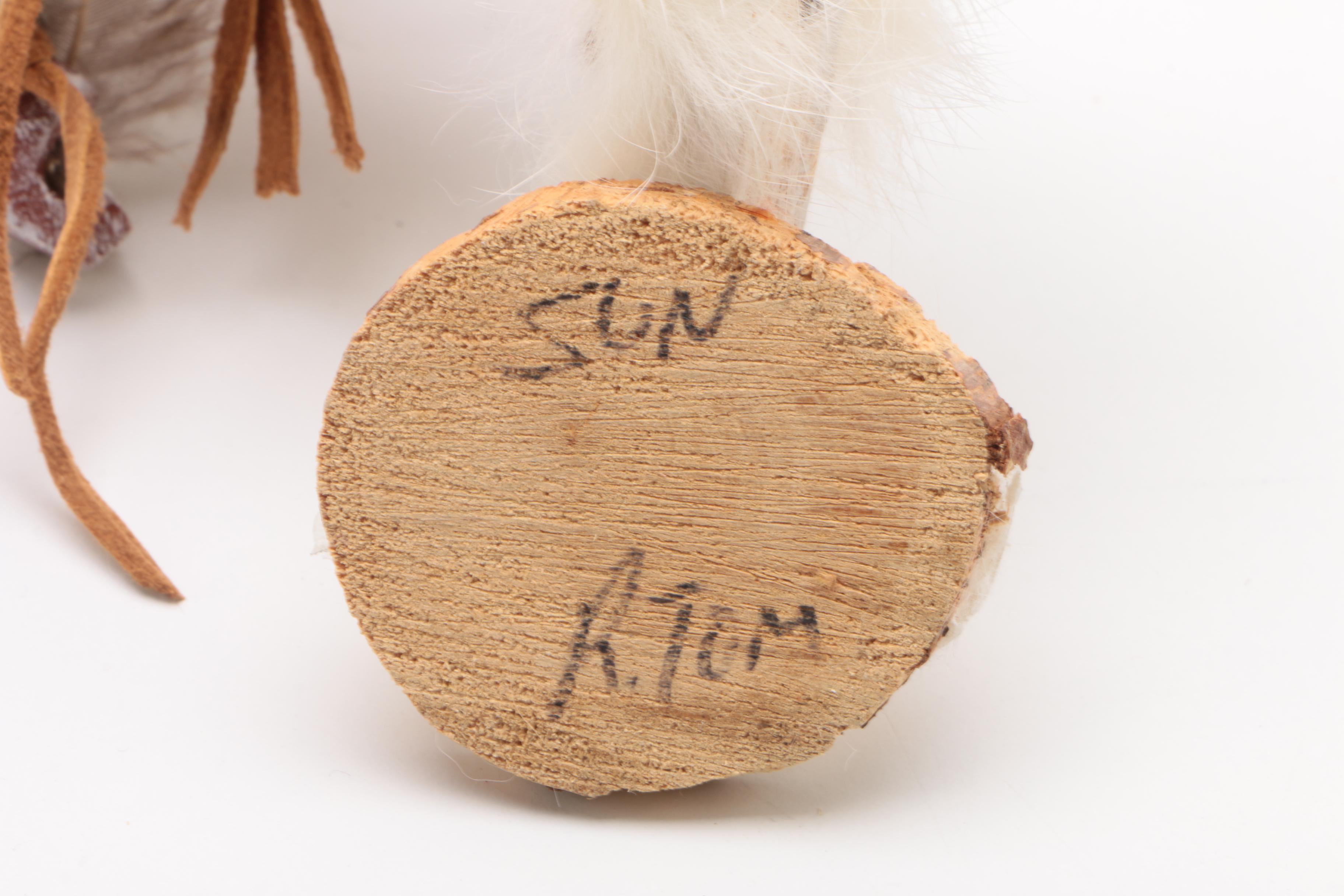 Signed Kachina Dancer Dolls including Tawa, Kwahu, and Koyemsi