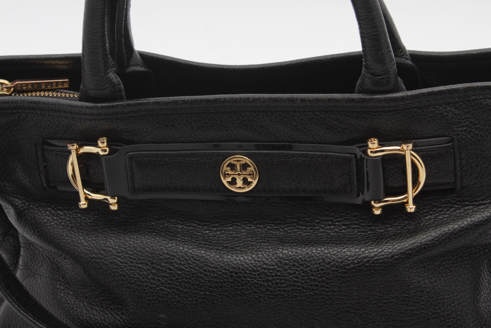 Tory Burch Black Pebbled Leather Satchel