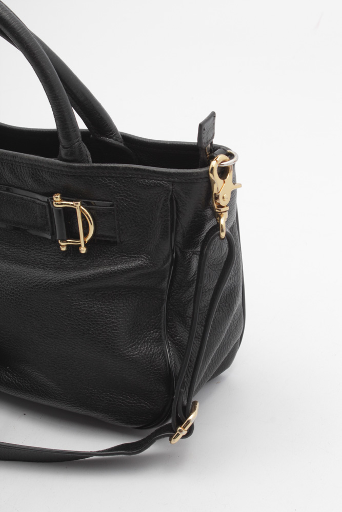 Tory Burch Black Pebbled Leather Satchel