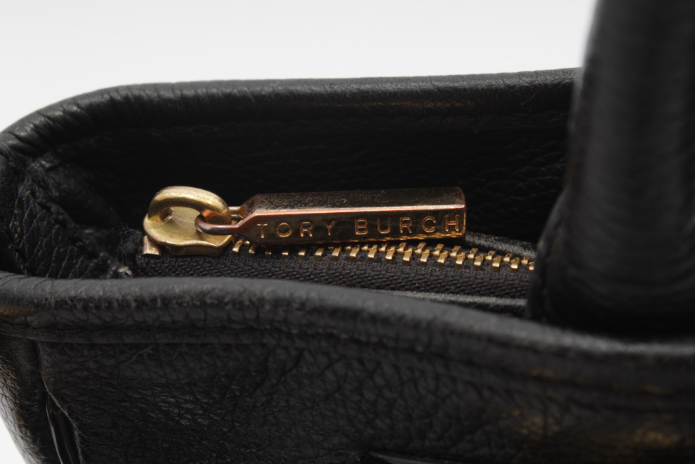 Tory Burch Black Pebbled Leather Satchel
