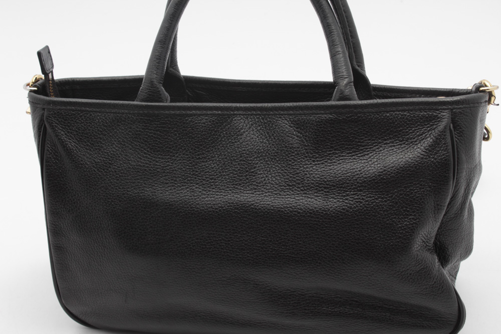 Tory Burch Black Pebbled Leather Satchel