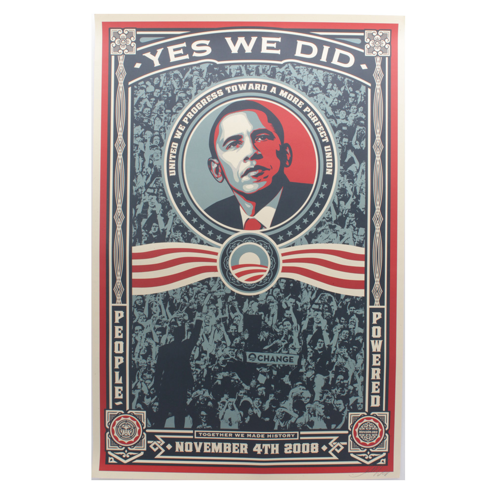 Shepard Fairey Open Edition Offset Poster "Yes We Did"