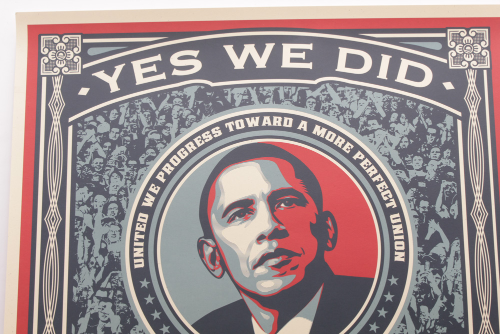 Shepard Fairey Open Edition Offset Poster "Yes We Did"