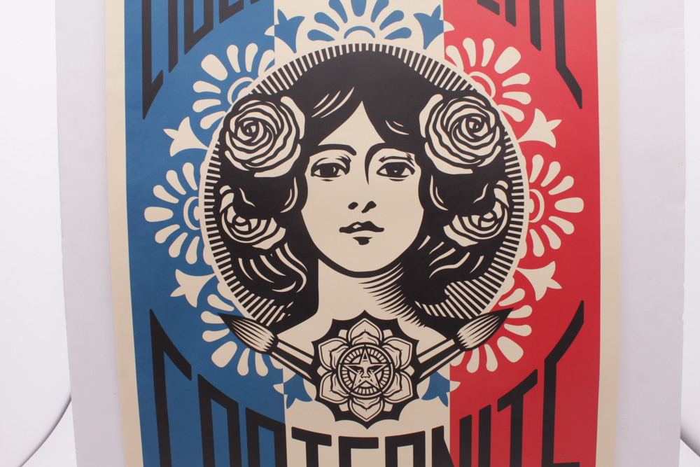 Shepard Fairey Offset Poster "Liberté, Egalité, Fraternité"