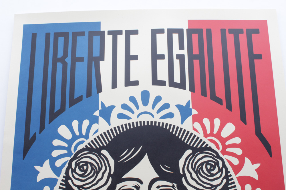 Shepard Fairey Offset Poster "Liberté, Egalité, Fraternité"