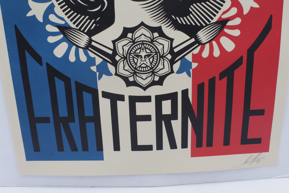 Shepard Fairey Offset Poster "Liberté, Egalité, Fraternité"