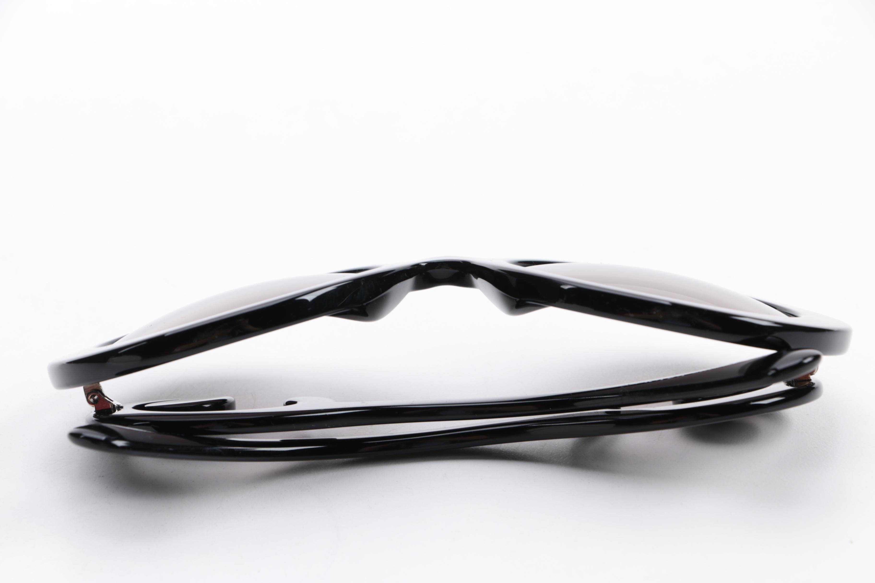 Prada Baroque SPR 27N Black Round Sunglasses with Case