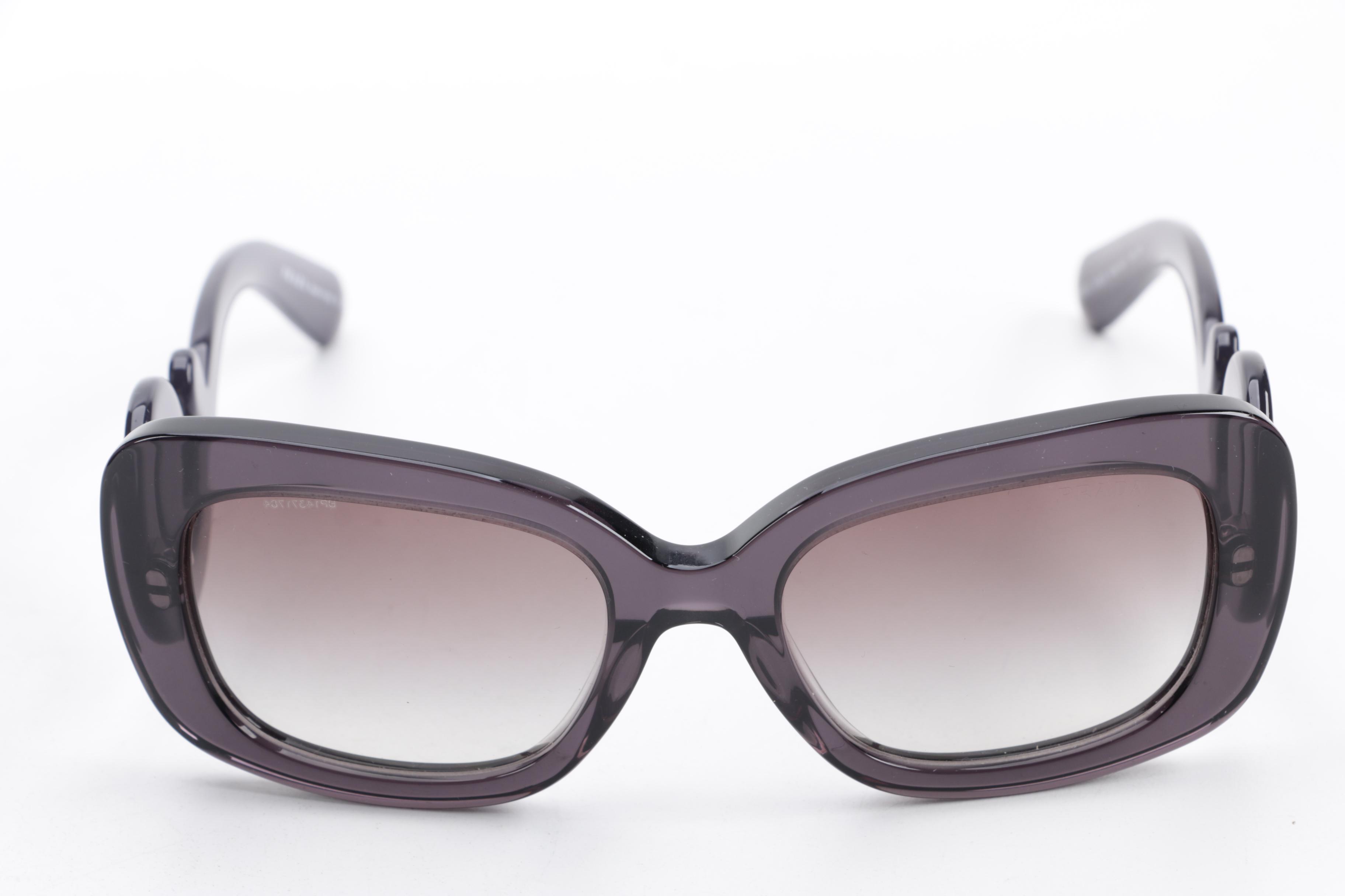 Prada Baroque SPR 27O Grey Transparent Sunglasses with Case