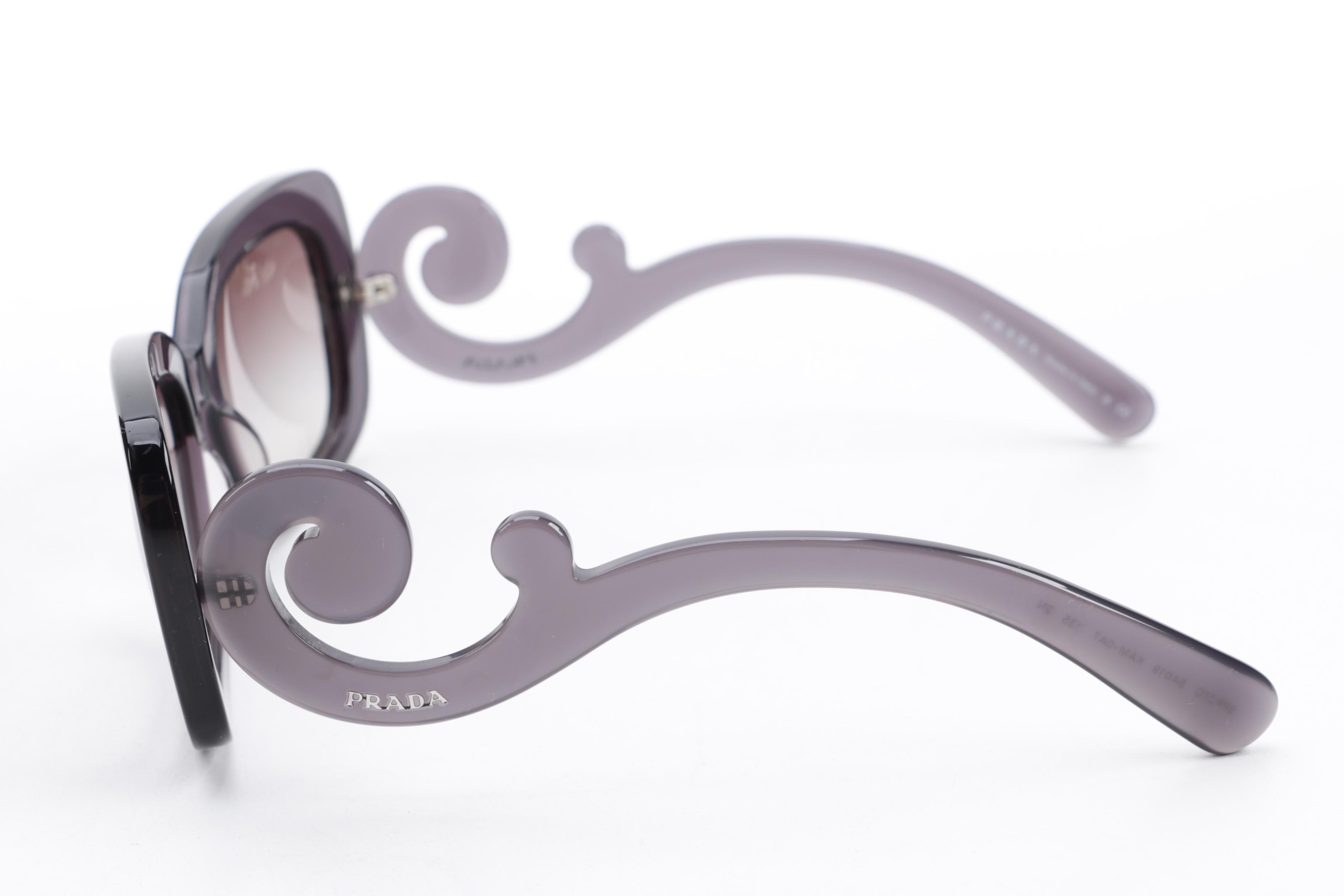 Prada Baroque SPR 27O Grey Transparent Sunglasses with Case