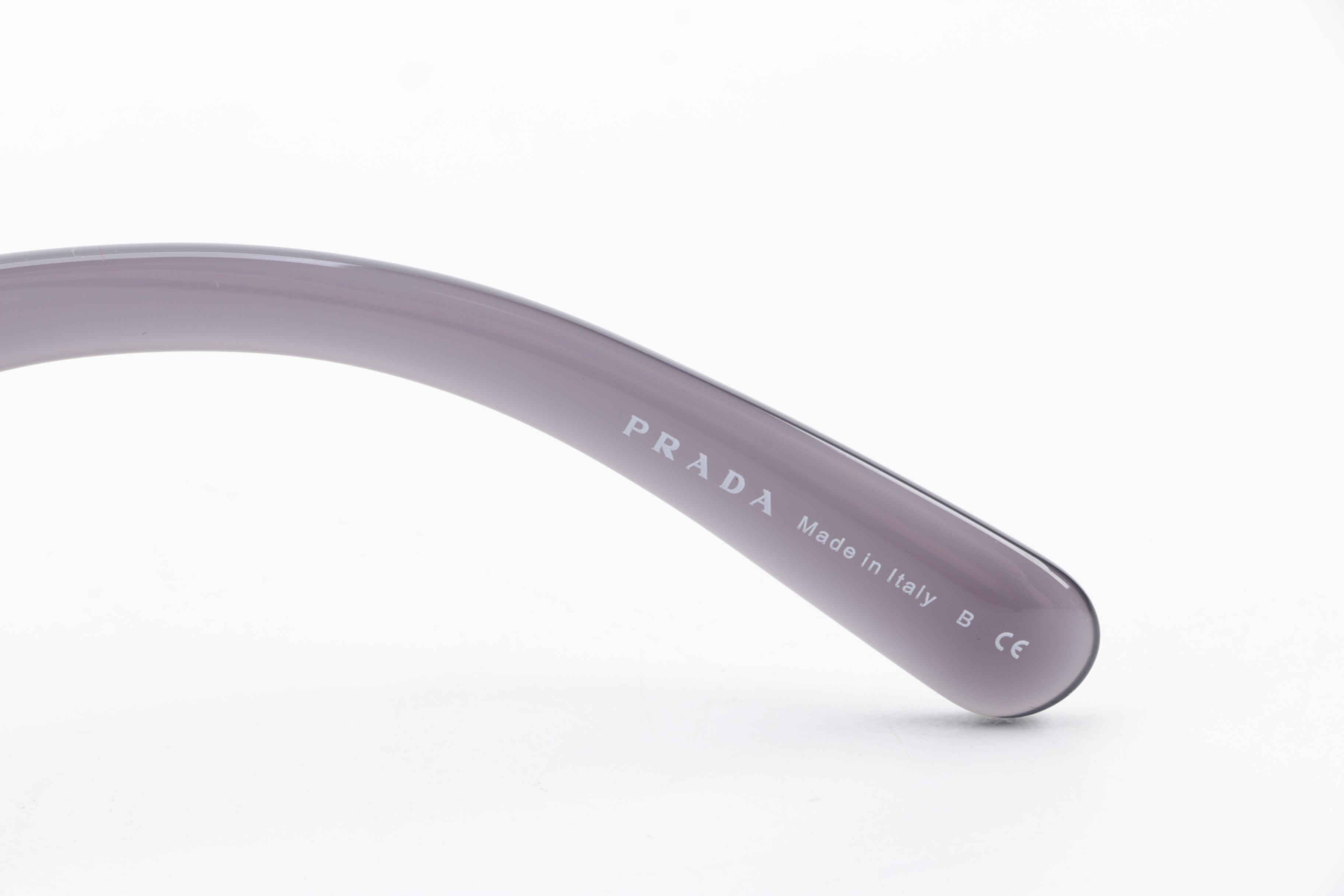 Prada Baroque SPR 27O Grey Transparent Sunglasses with Case