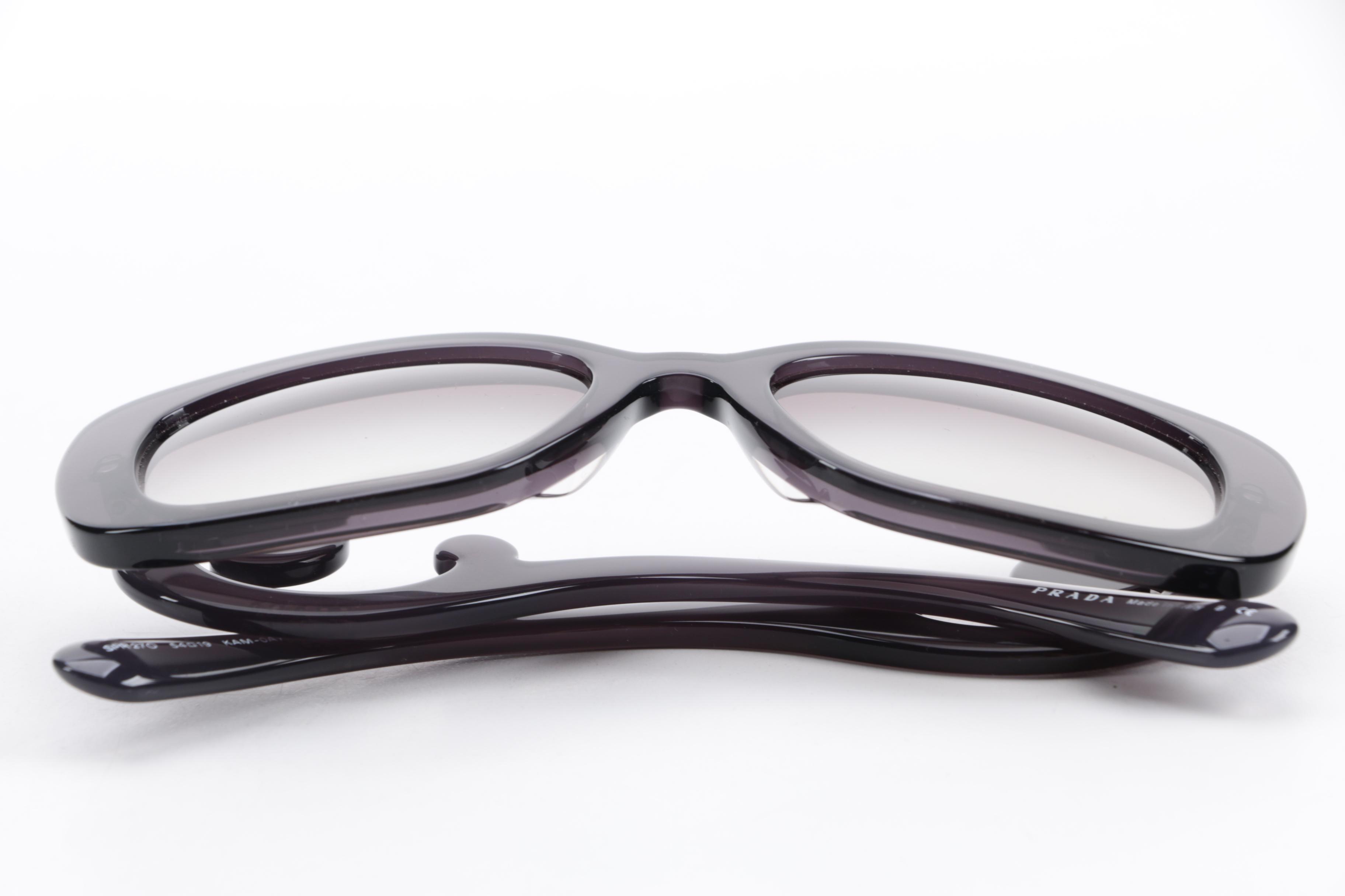 Prada Baroque SPR 27O Grey Transparent Sunglasses with Case