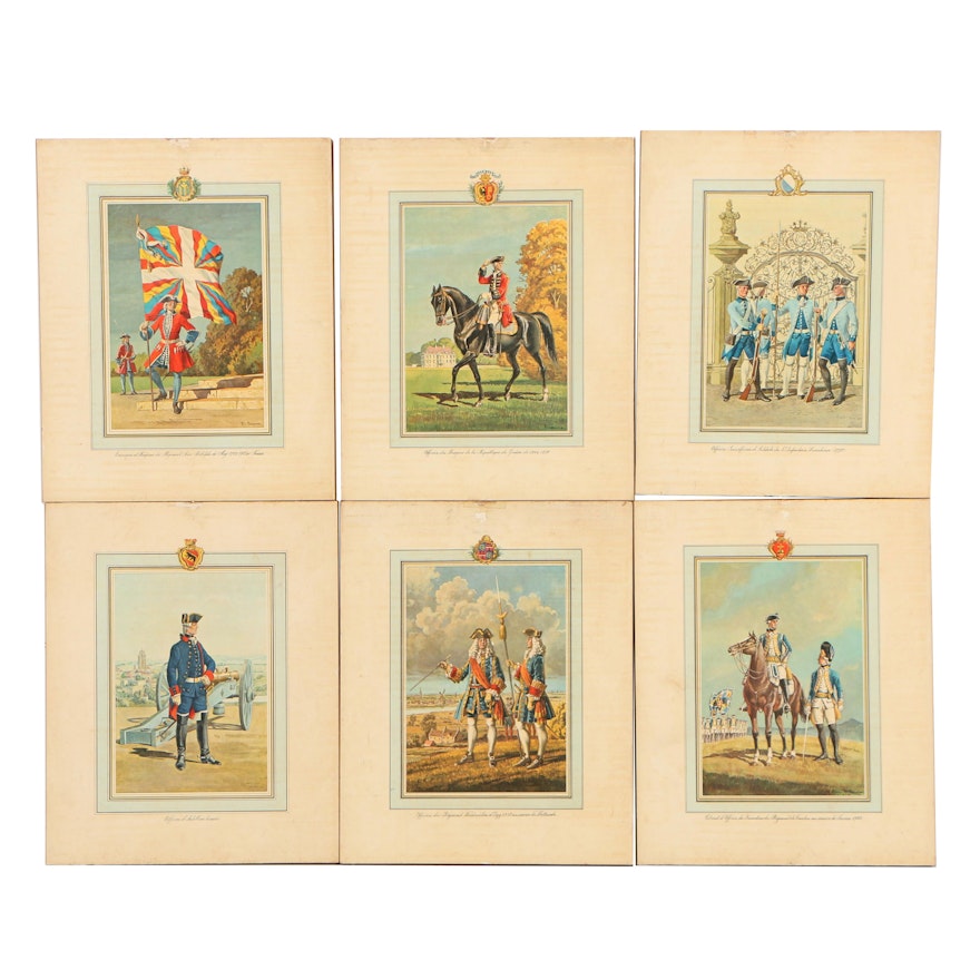 Offset Lithographs of Soldiers after P. Favre