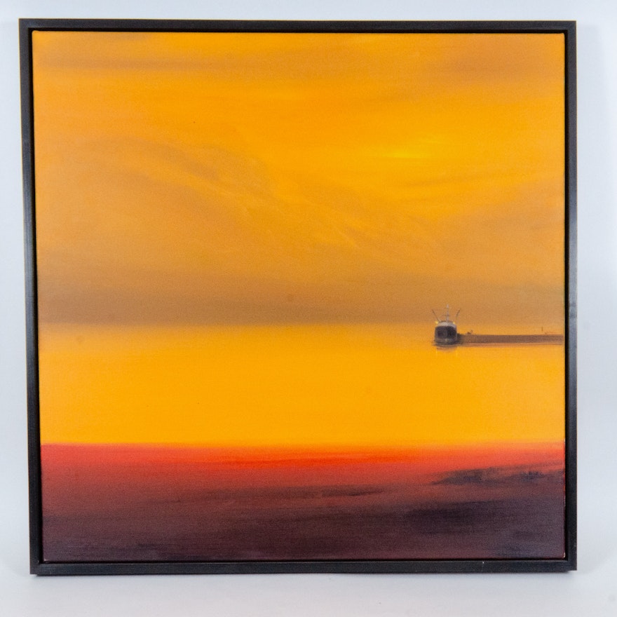 Sigrid Nienstedt Canvas Oil Painting "Der Rote Strand"