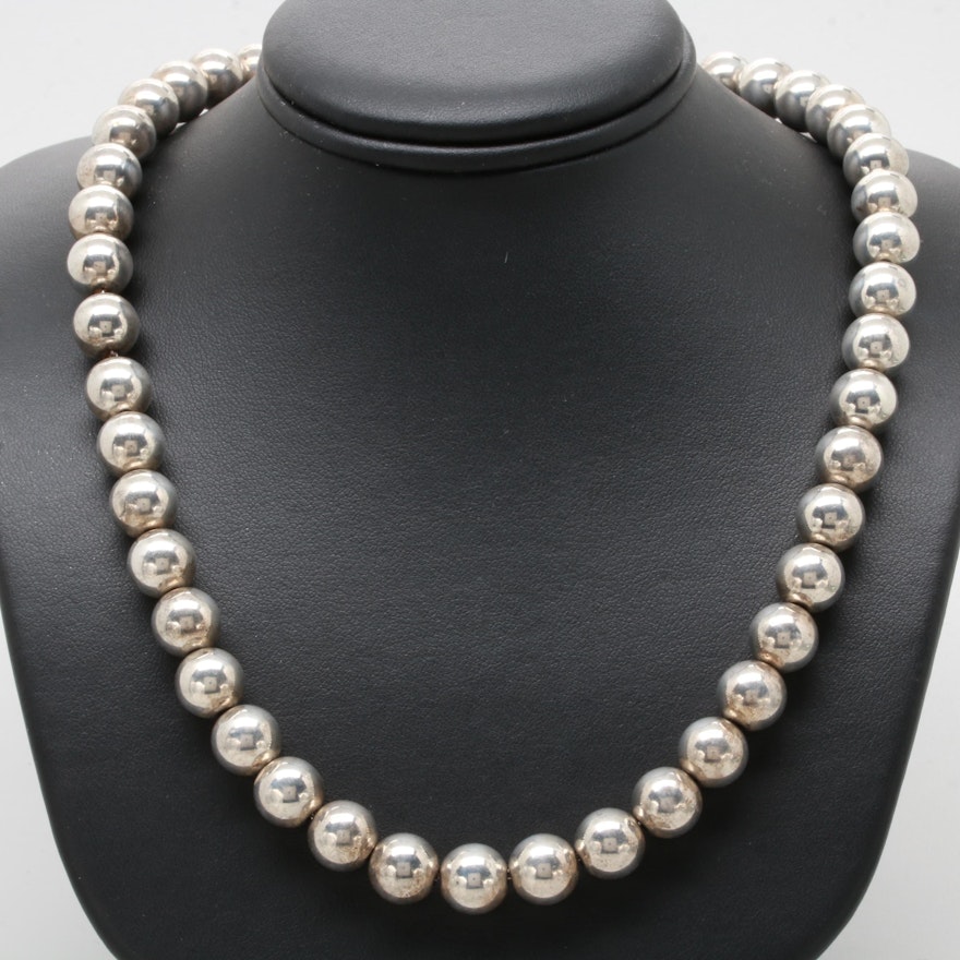 Tiffany & Co. Sterling Silver Bead Necklace