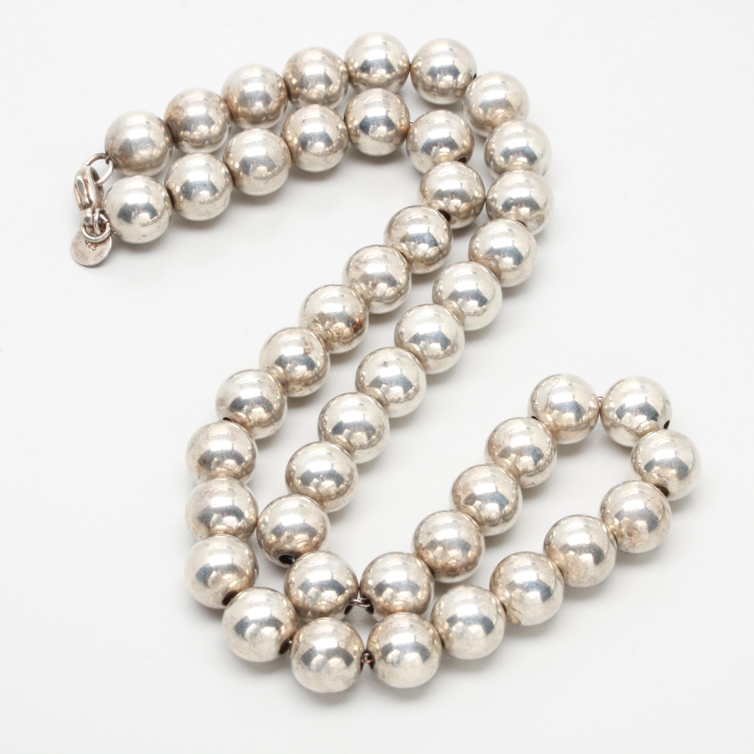 Tiffany & Co. Sterling Silver Bead Necklace
