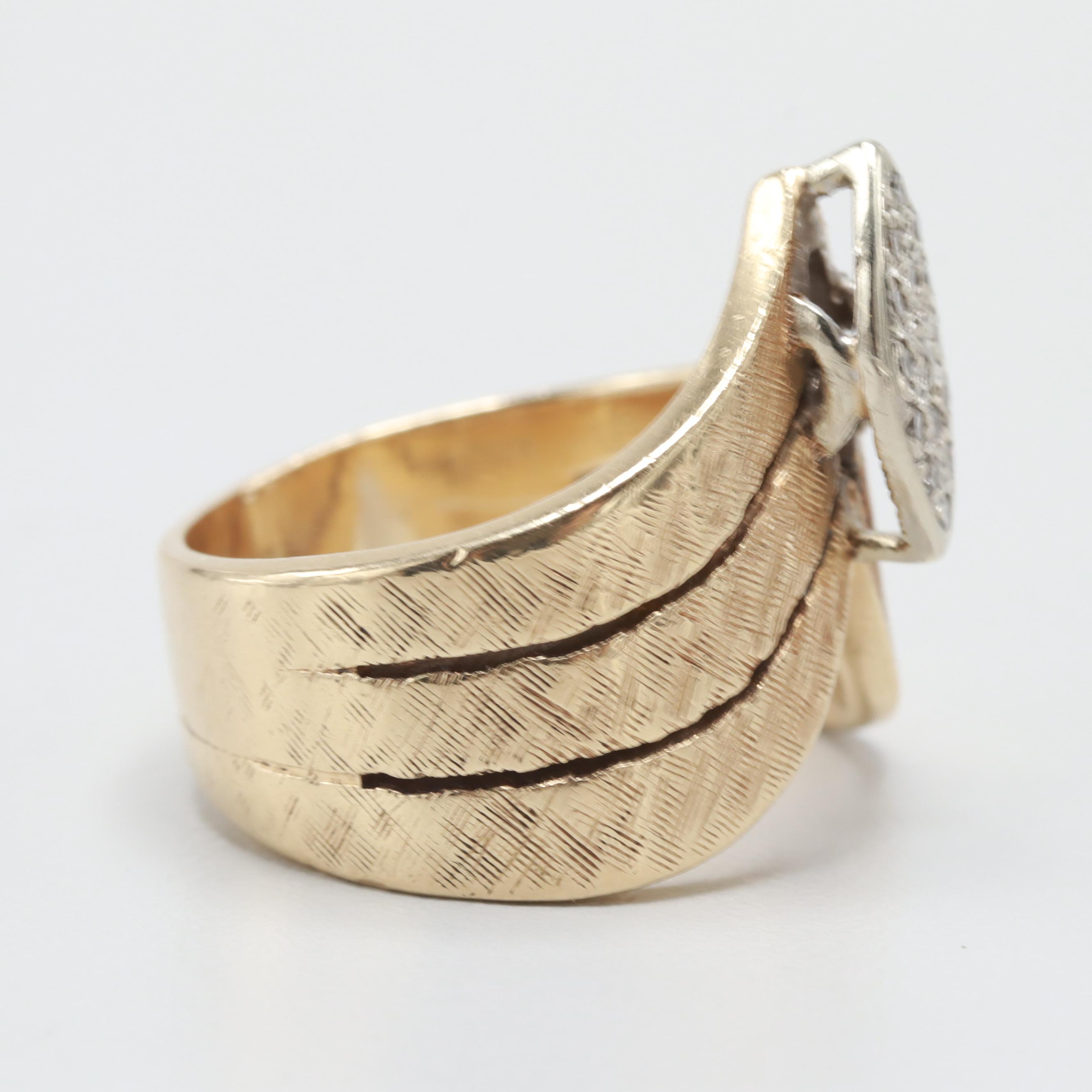 14K Yellow Gold Diamond Ring