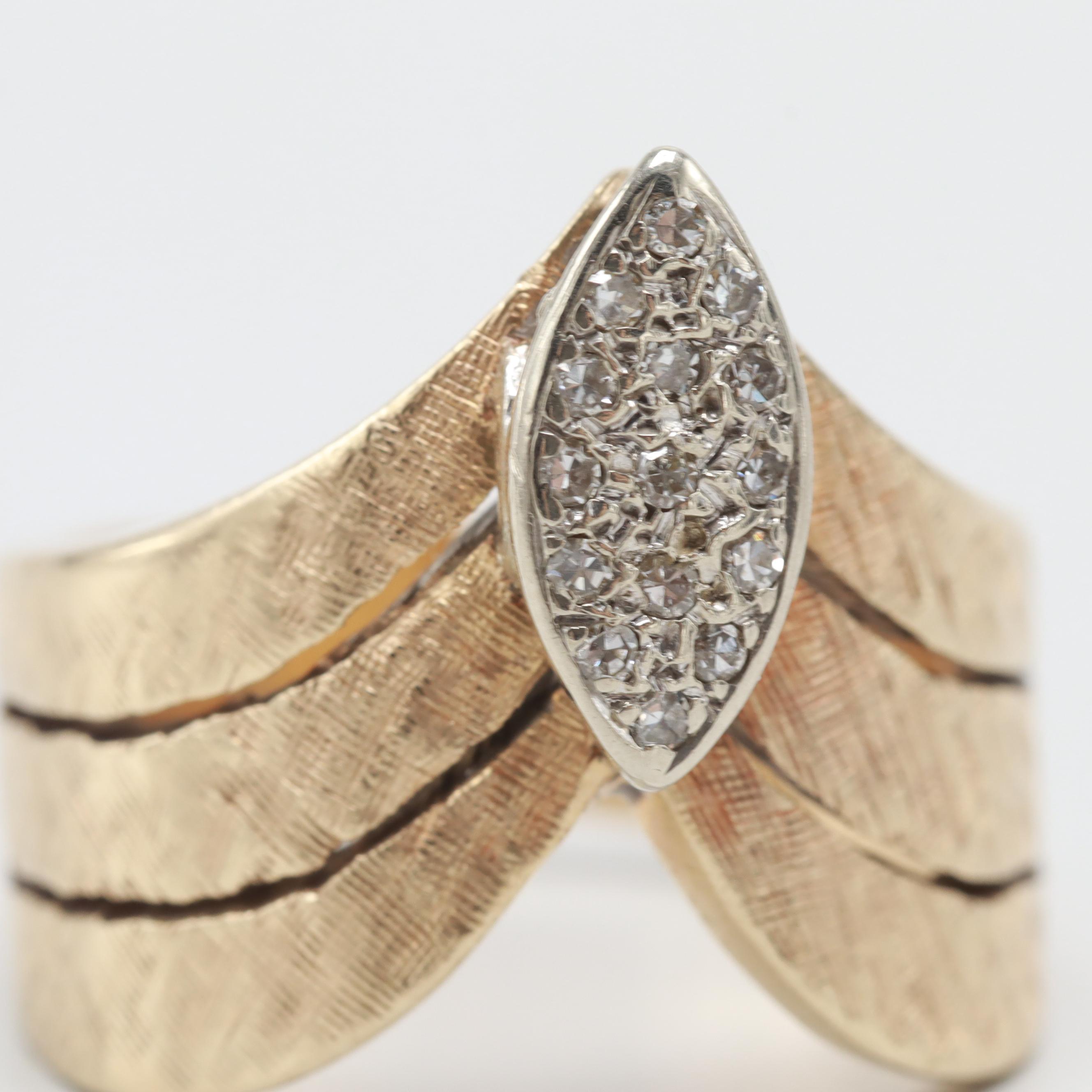 14K Yellow Gold Diamond Ring