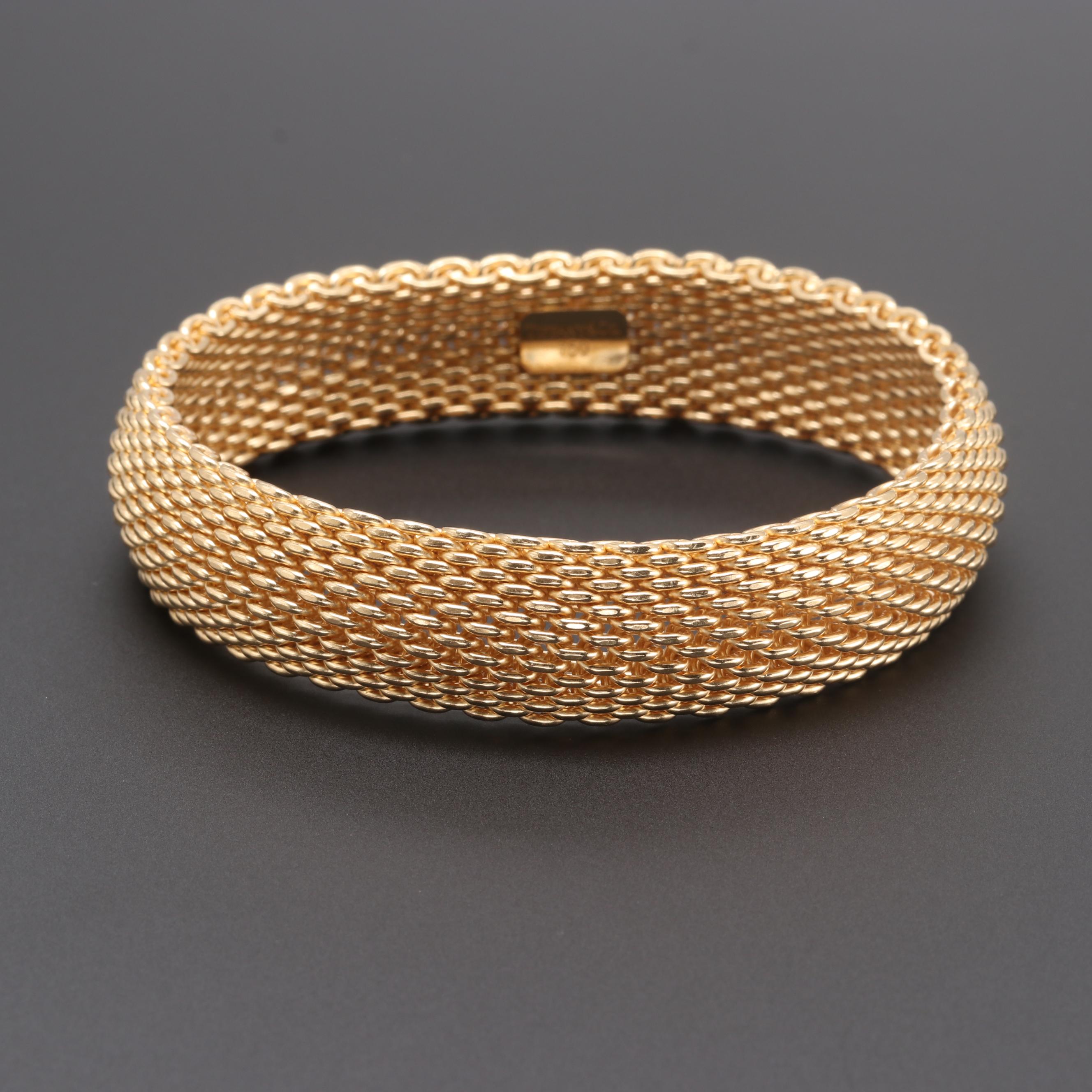 Tiffany & Co. "Somerset" 18K Yellow Gold Mesh Bracelet