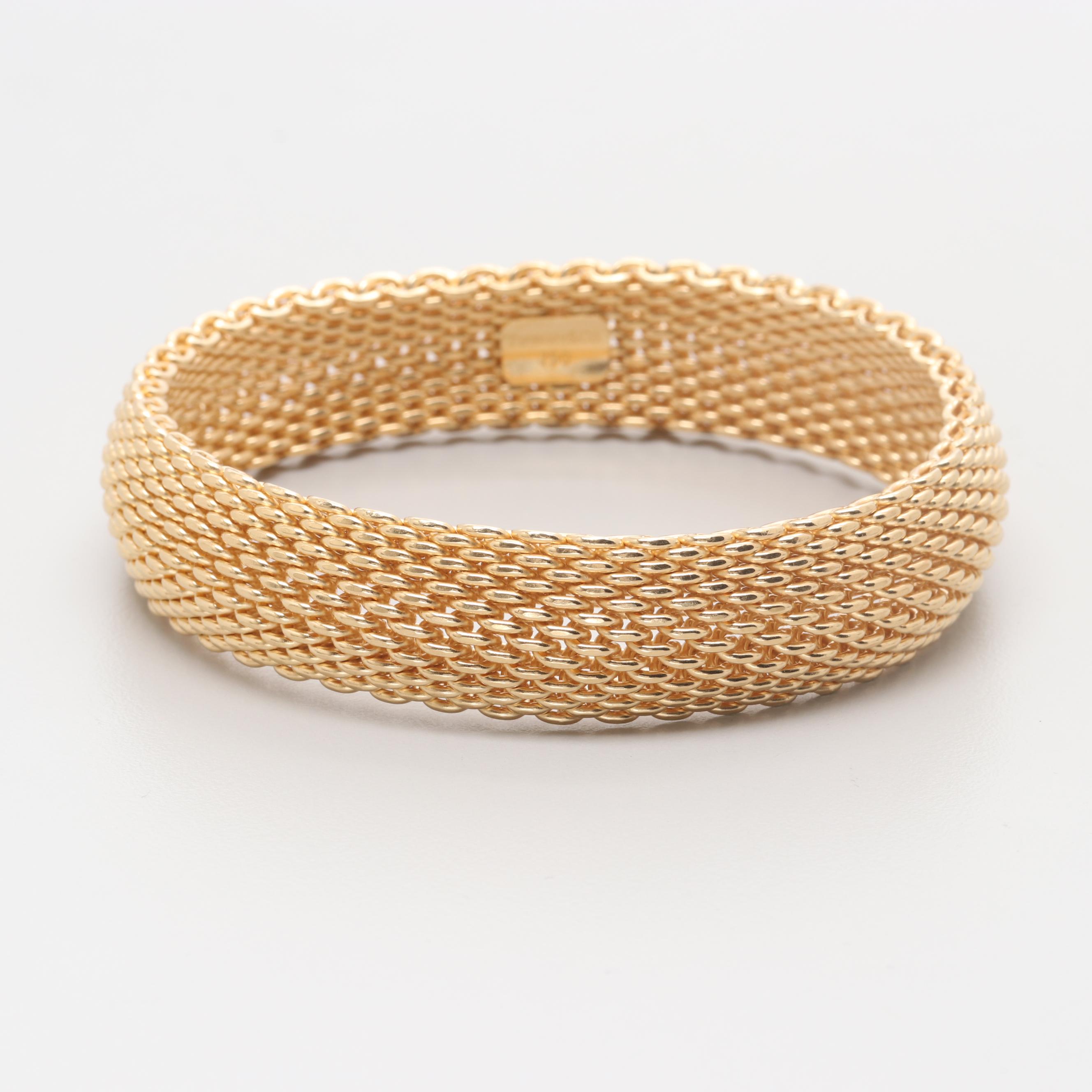 Tiffany & Co. "Somerset" 18K Yellow Gold Mesh Bracelet