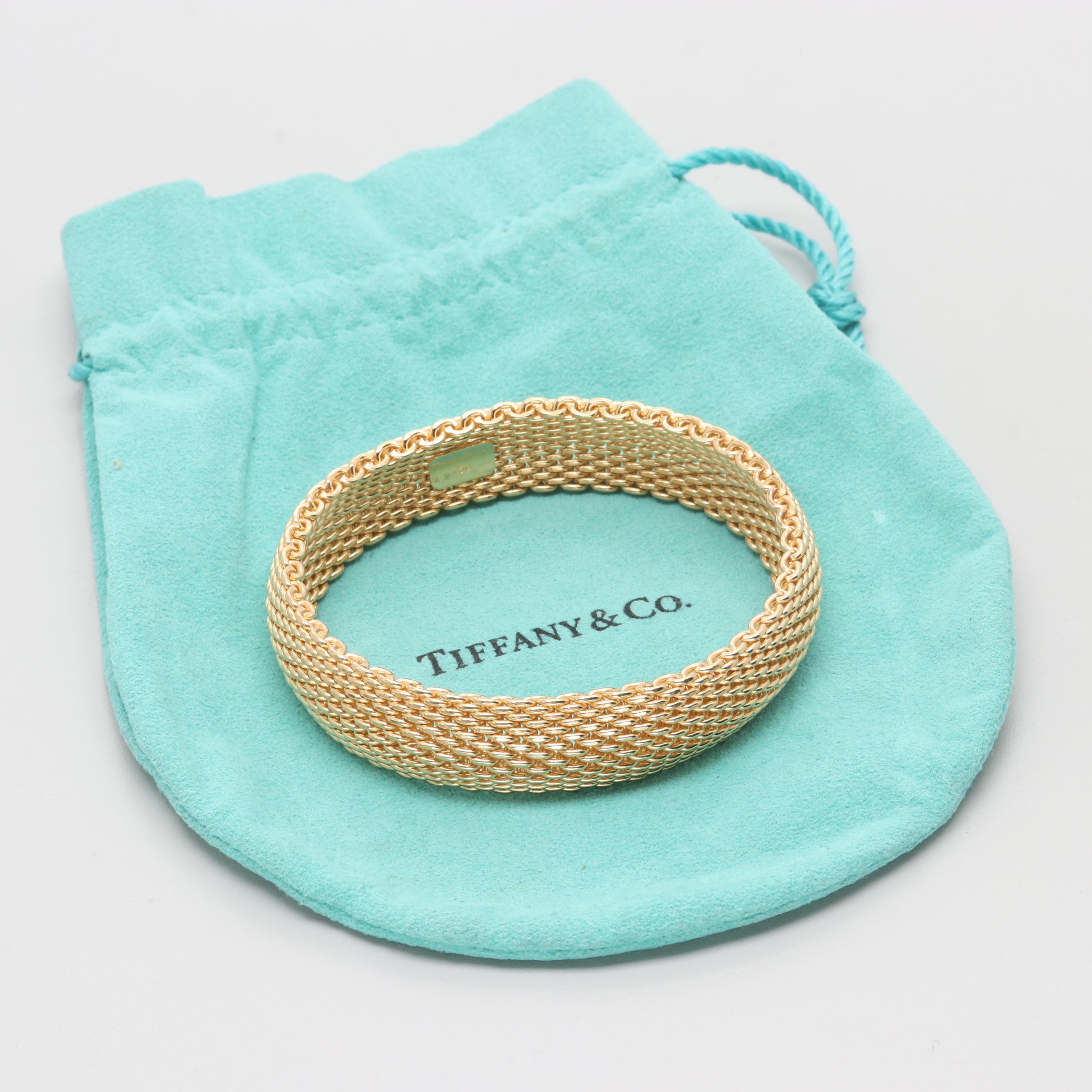 Tiffany & Co. "Somerset" 18K Yellow Gold Mesh Bracelet