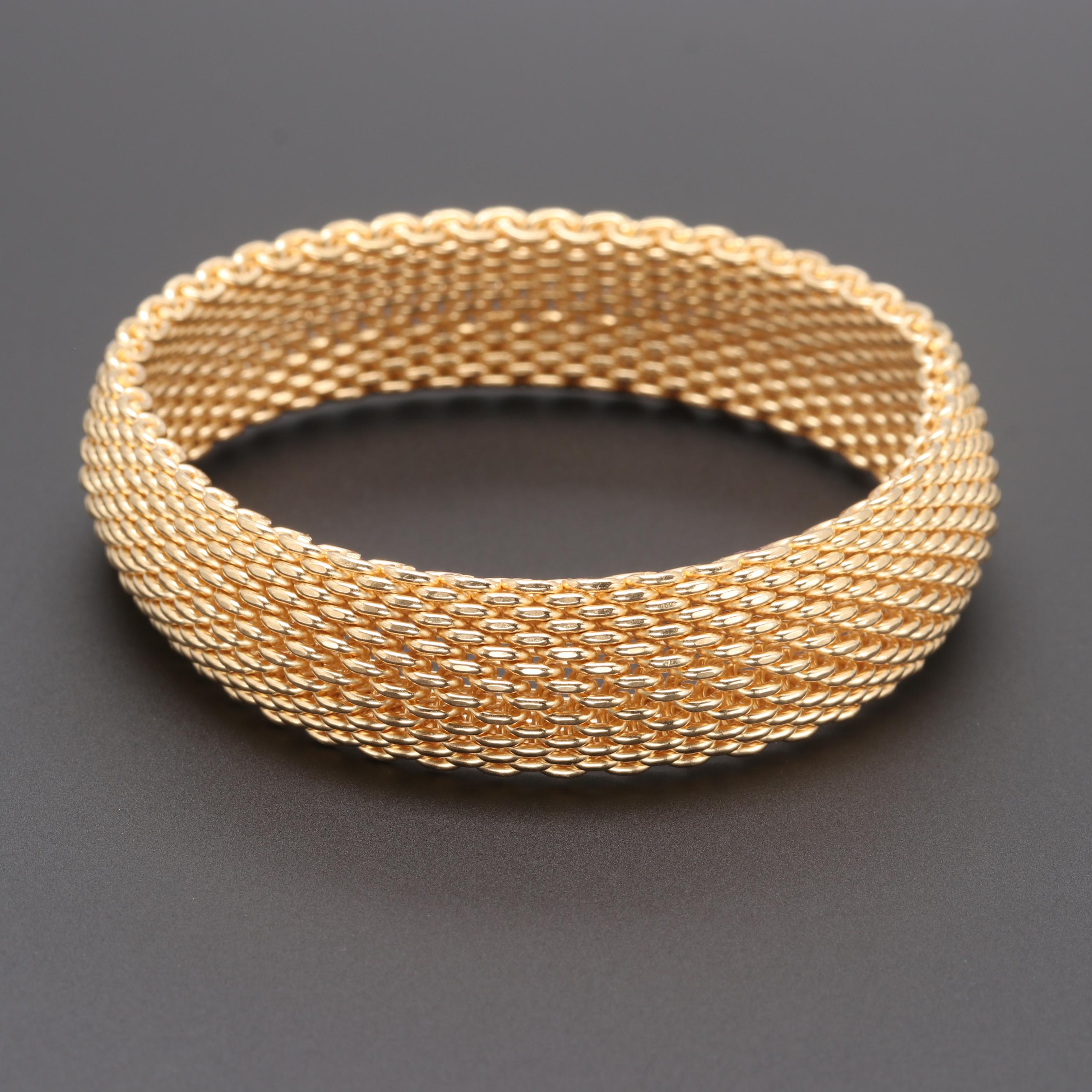 Tiffany & Co. "Somerset" 18K Yellow Gold Mesh Bracelet