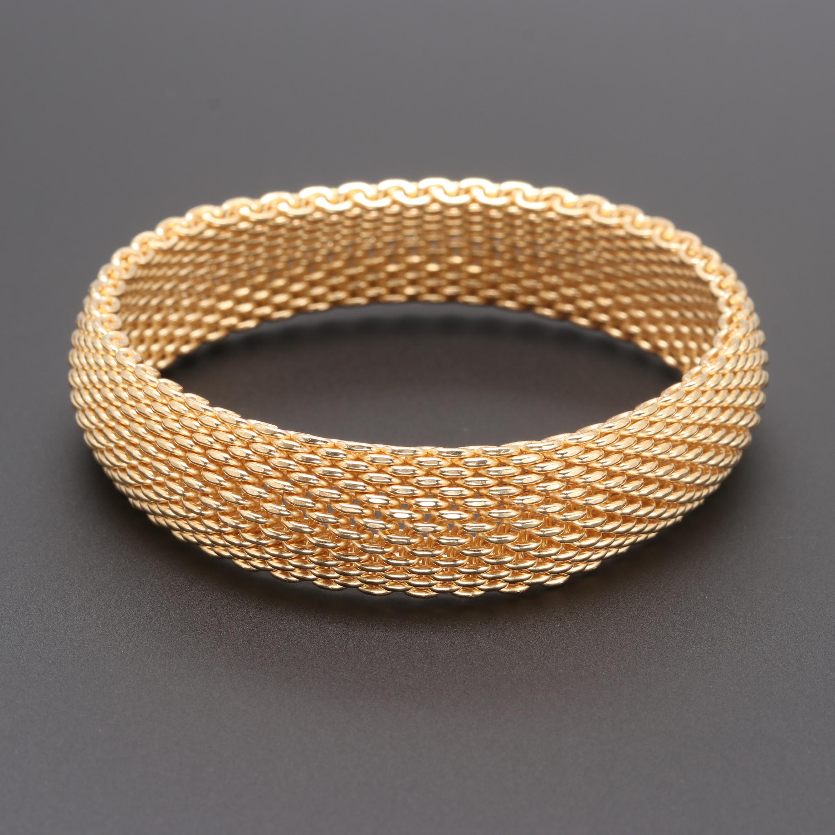 Tiffany & Co. "Somerset" 18K Yellow Gold Mesh Bracelet