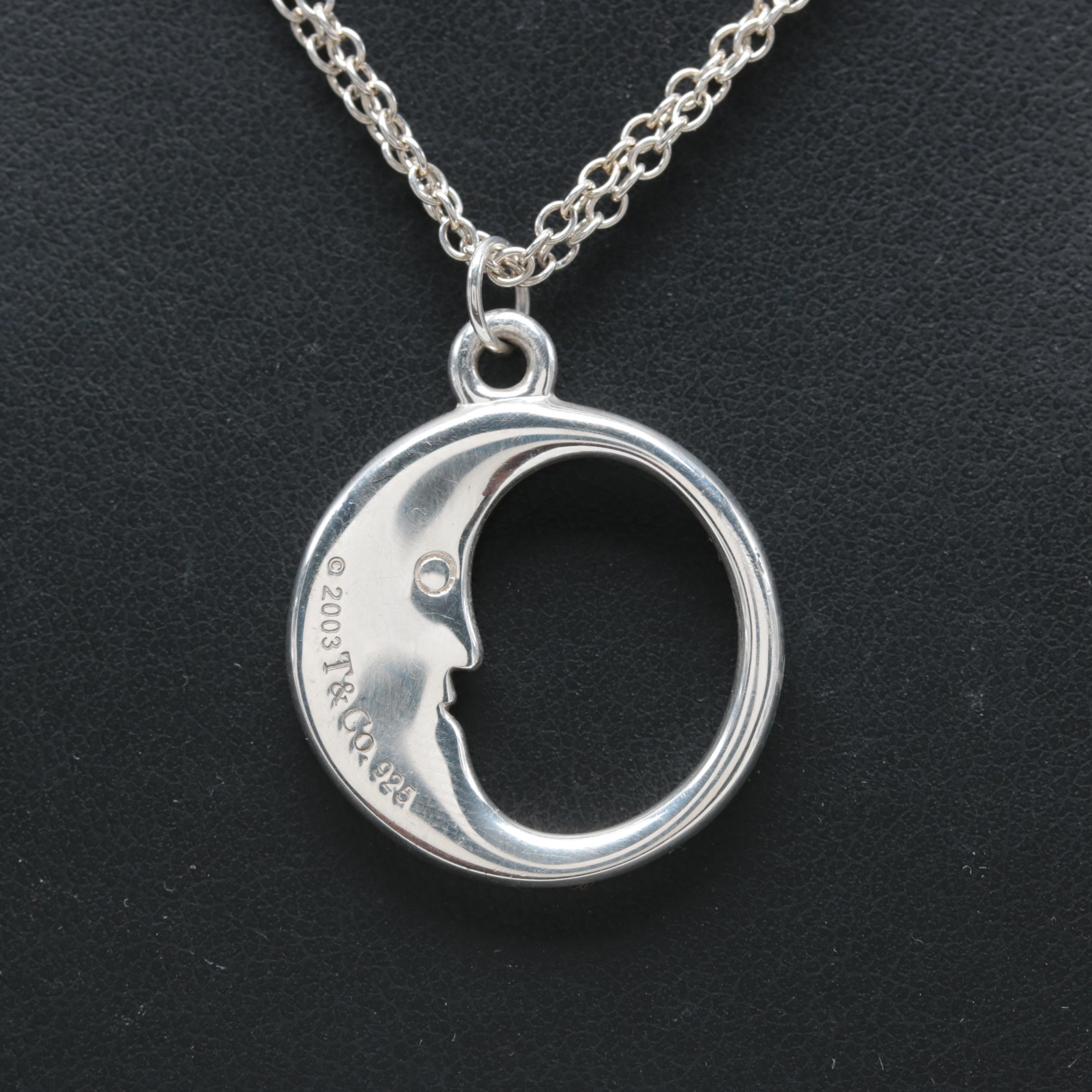 Tiffany & Co. Sterling Silver "Man in the Moon" Necklace