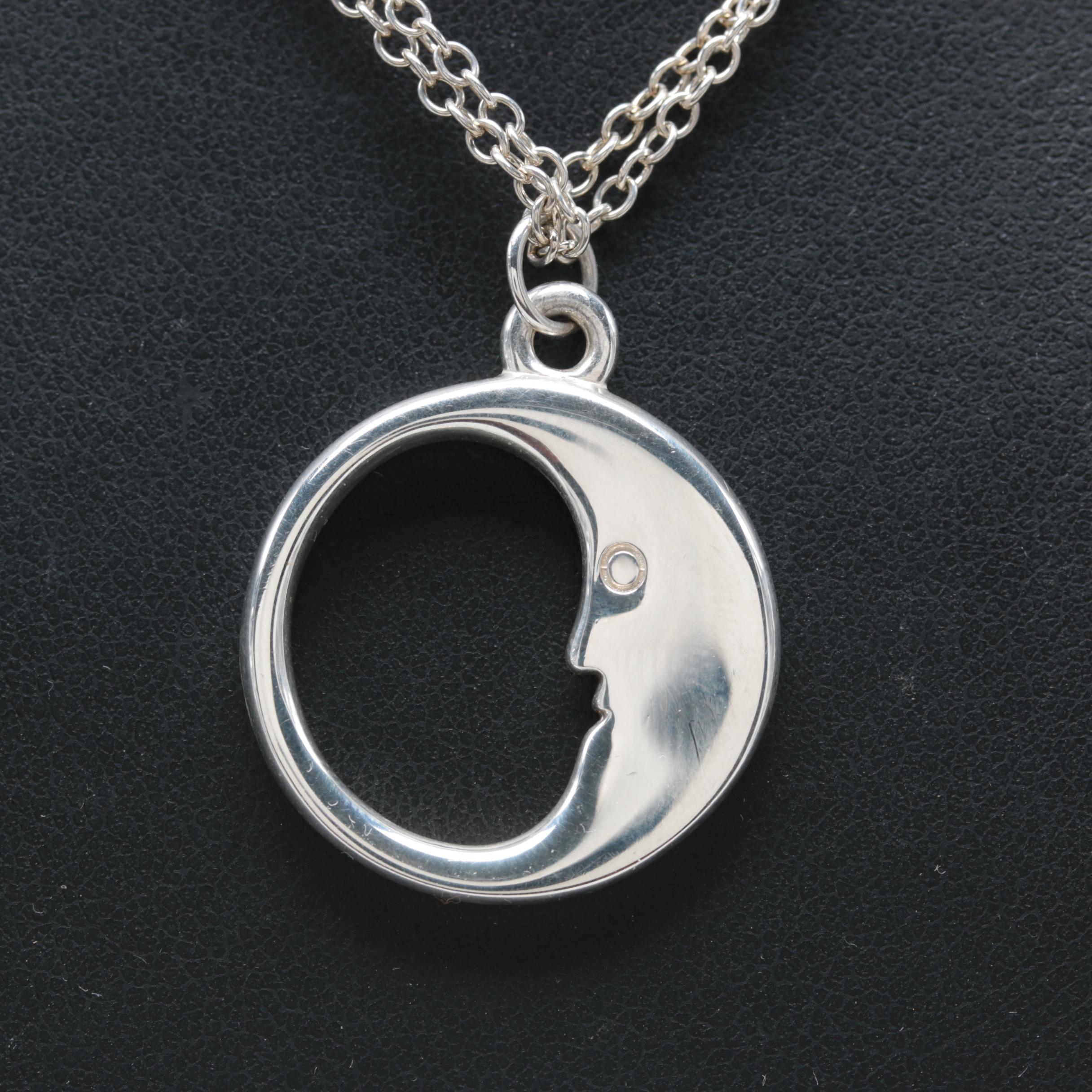 Tiffany & Co. Sterling Silver "Man in the Moon" Necklace