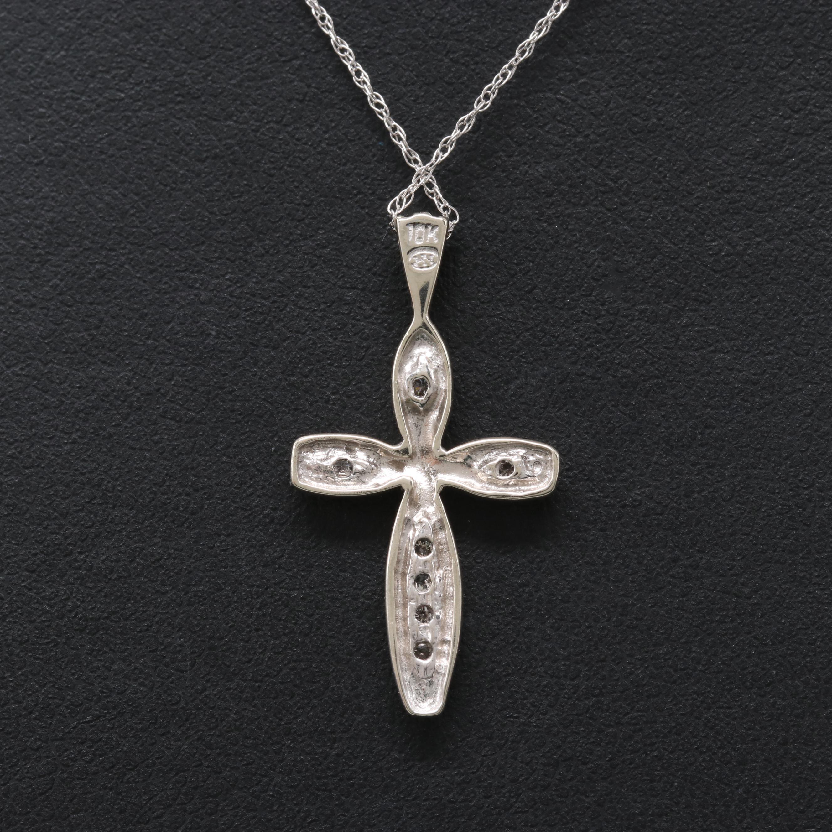 10K White Gold Diamond Necklace