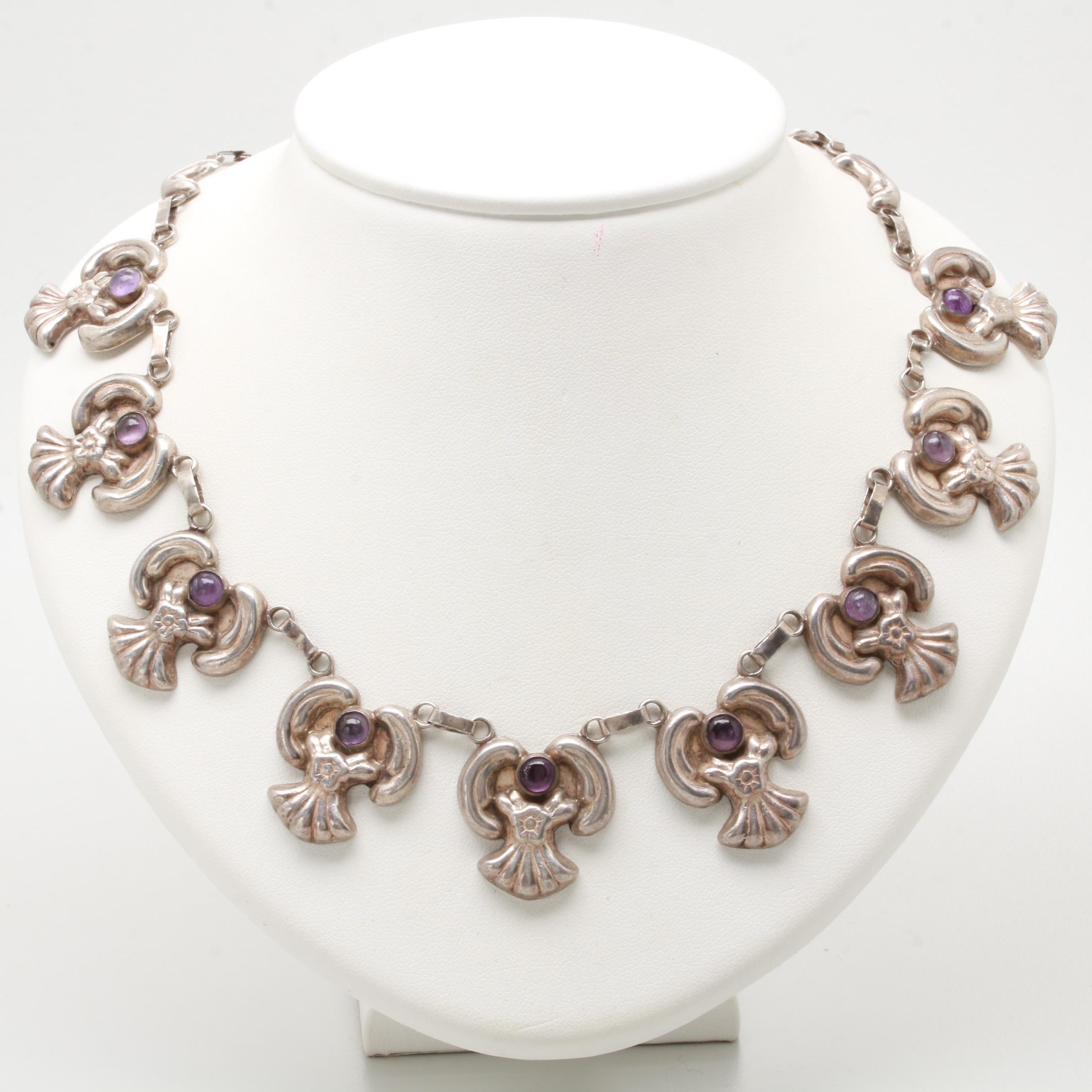 Mexican Sterling Silver Amethyst Necklace