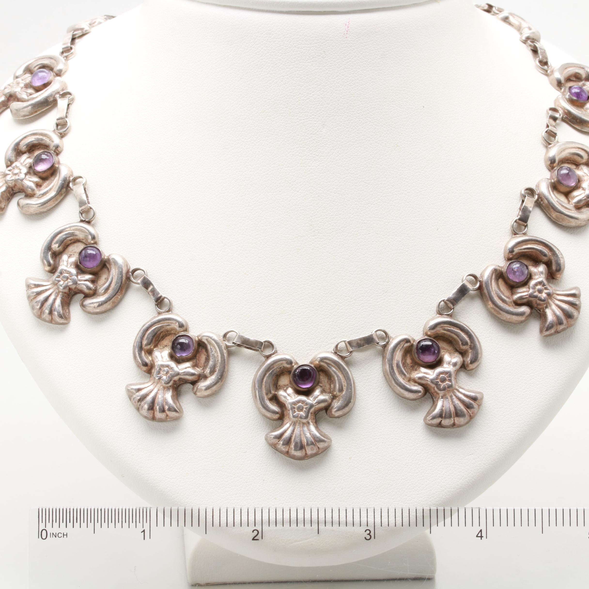 Mexican Sterling Silver Amethyst Necklace