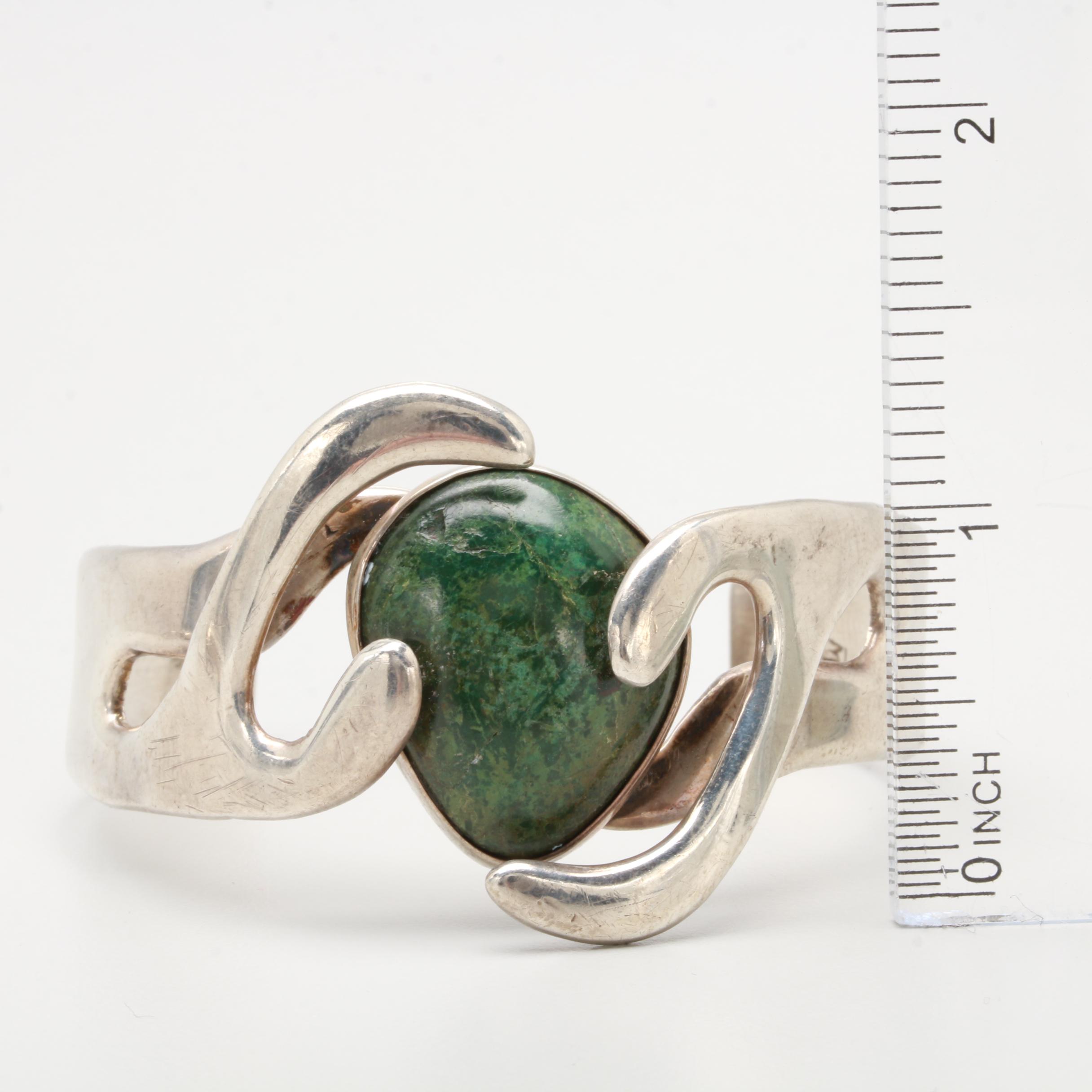 Taxco Sterling Silver Turquoise Bracelet and Ring Set