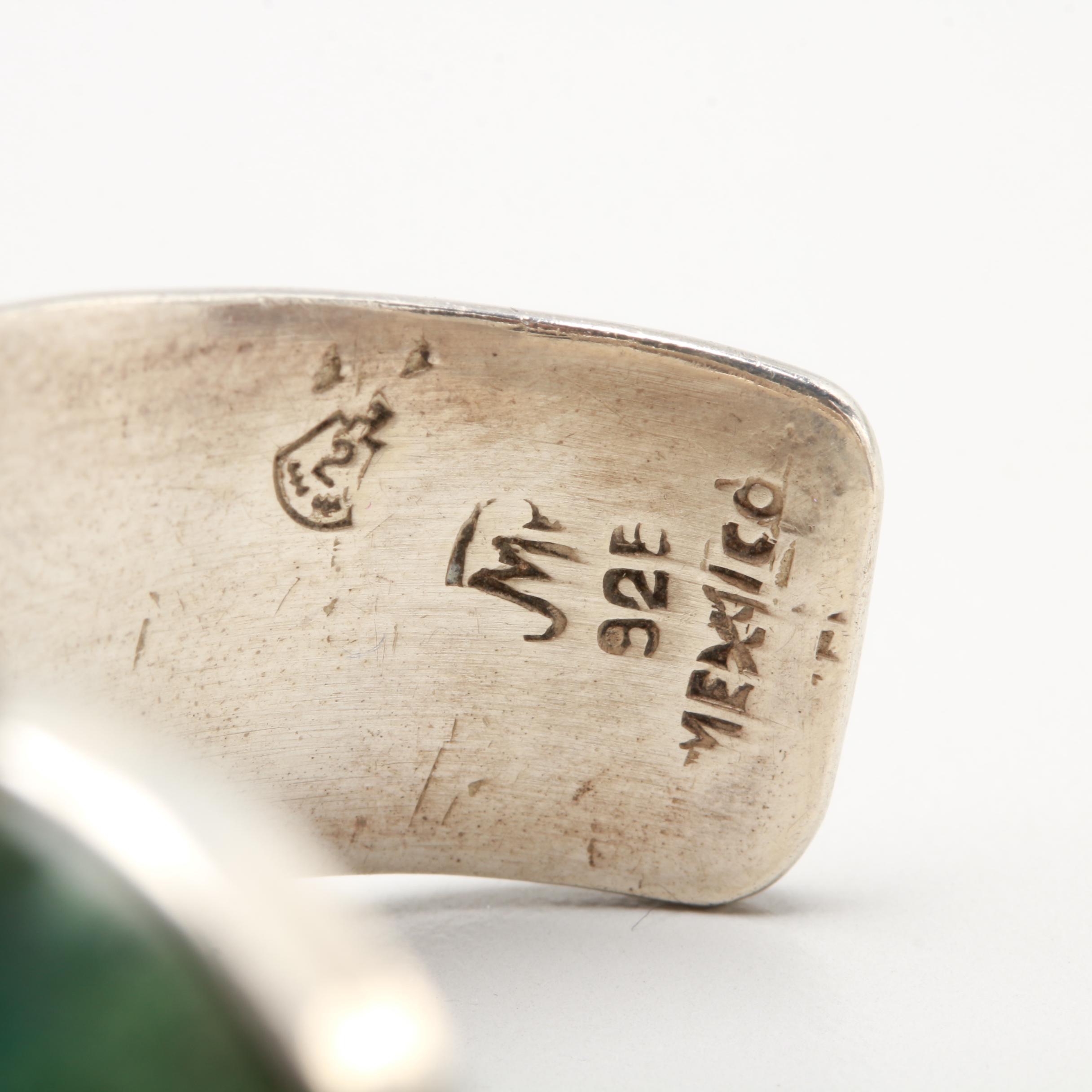 Taxco Sterling Silver Turquoise Bracelet and Ring Set