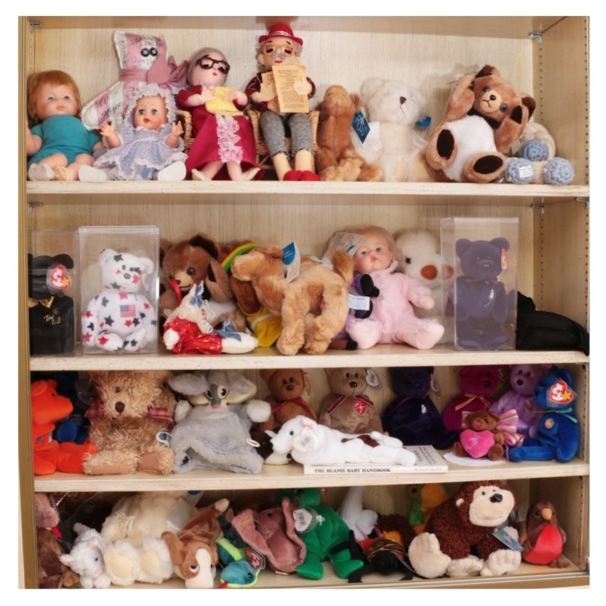 Generous Assortment of Collectible Ty Beanie Babies and Other Plush Toys