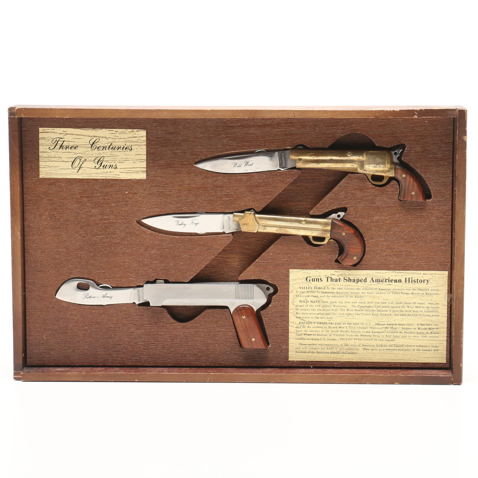 Parker Cutlery "Three Centuries of Guns" Pocket Knife Guns Display