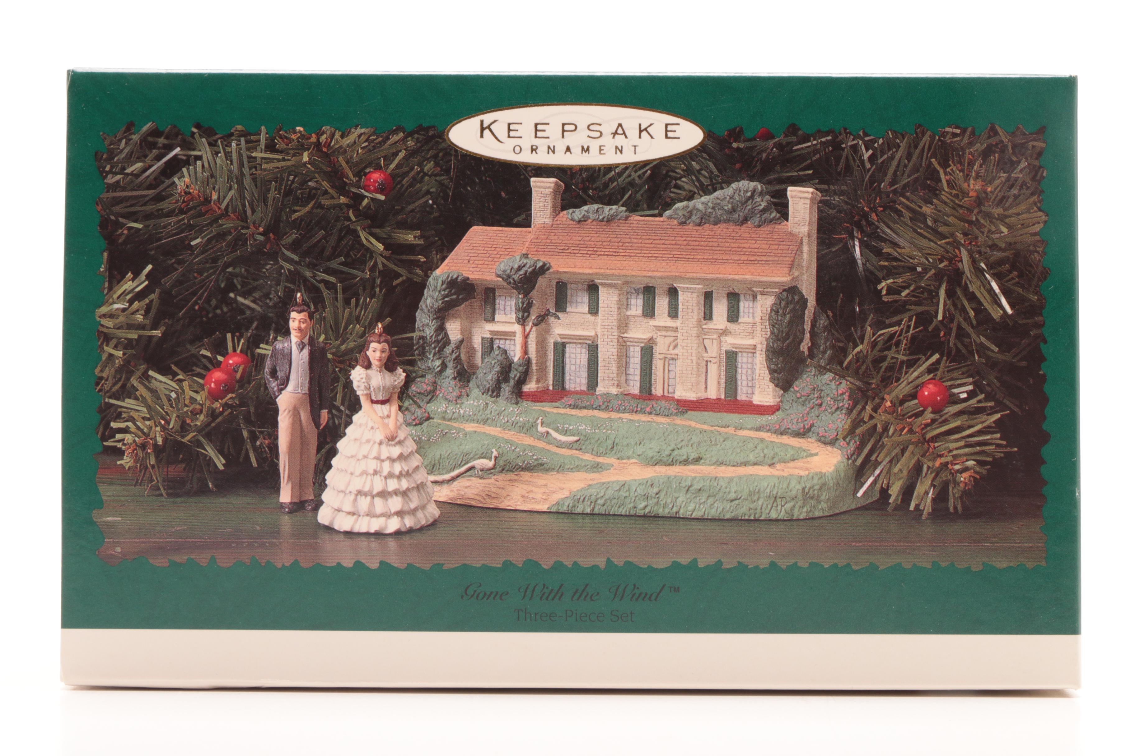 Hallmark Display Shelves with Ornaments