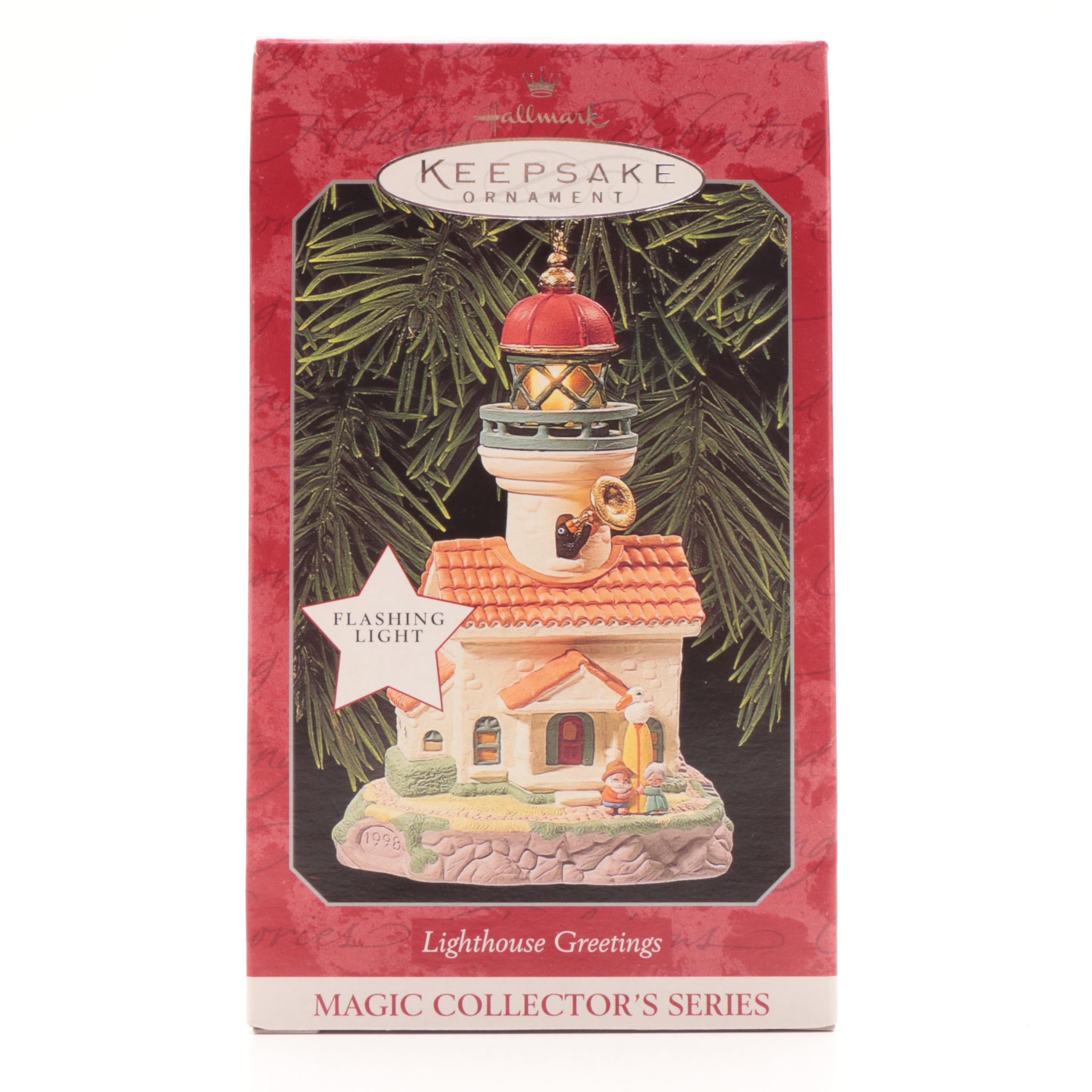 Hallmark Display Shelves with Ornaments