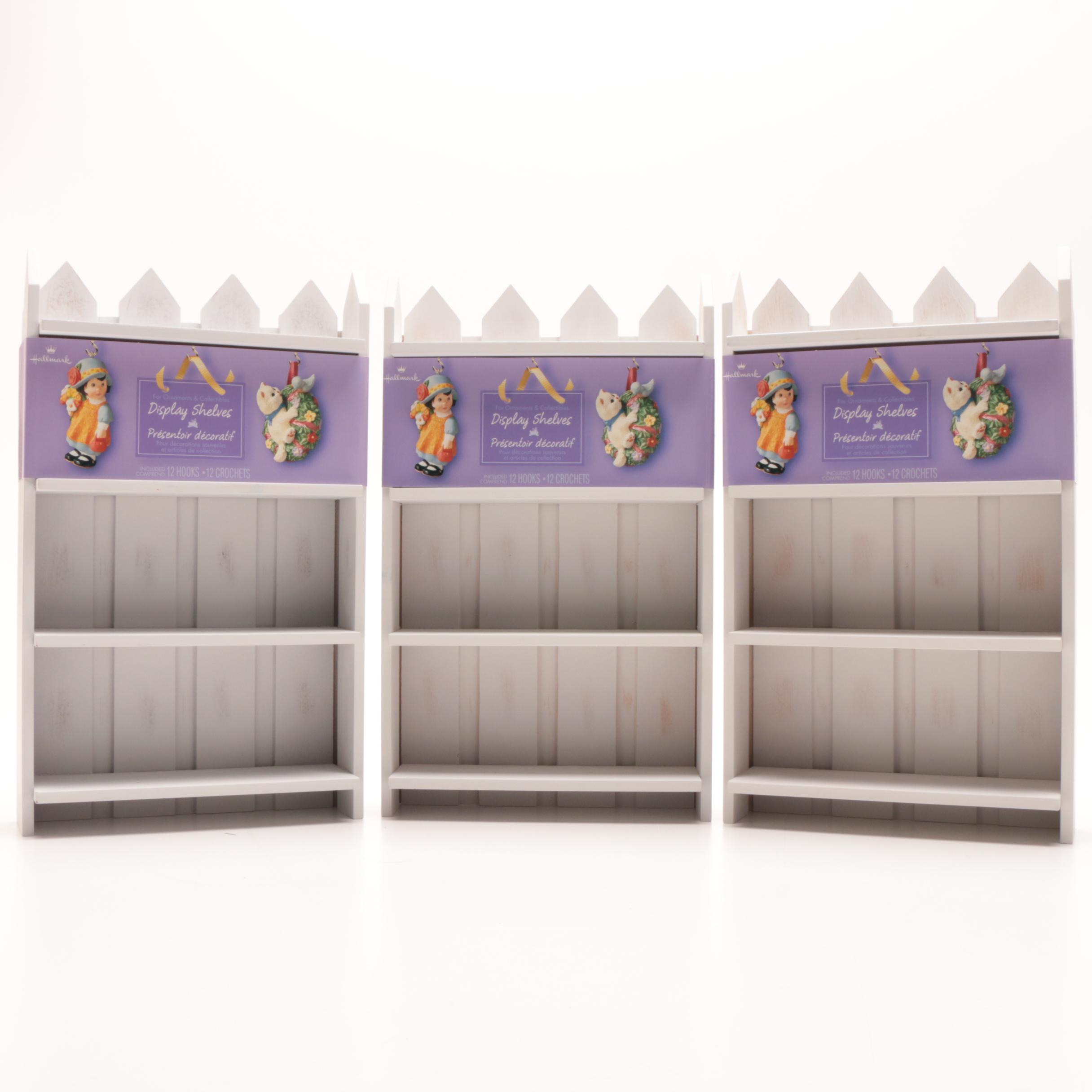 Hallmark Display Shelves with Ornaments