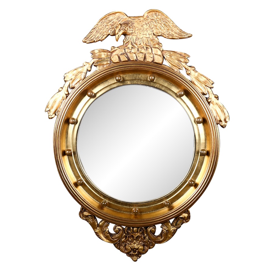 Federal Style Convex Mirror by Stroupe, 20th Century