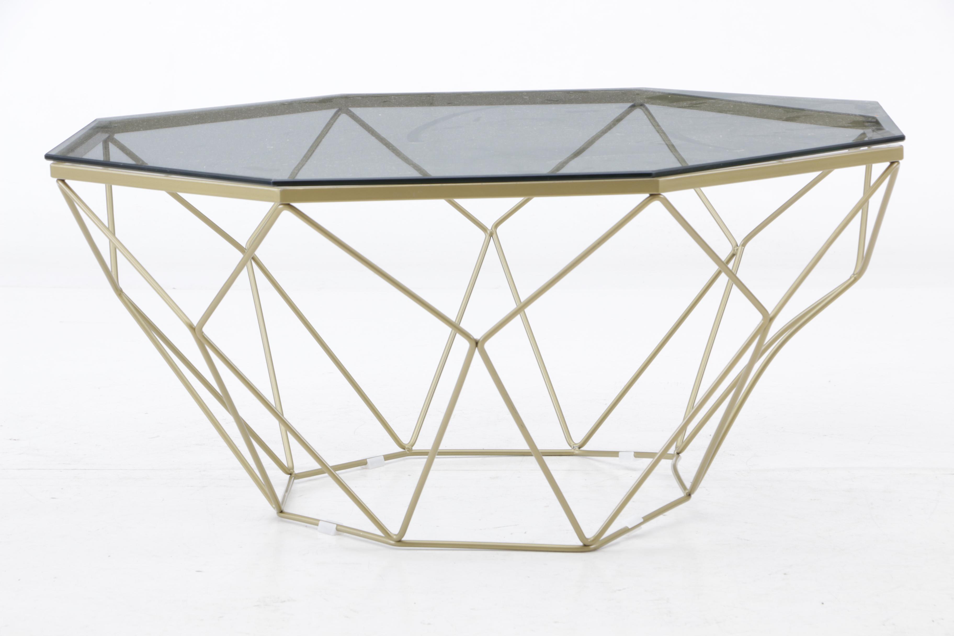 Edloe Finch Luna  Modern Glass Coffee Table