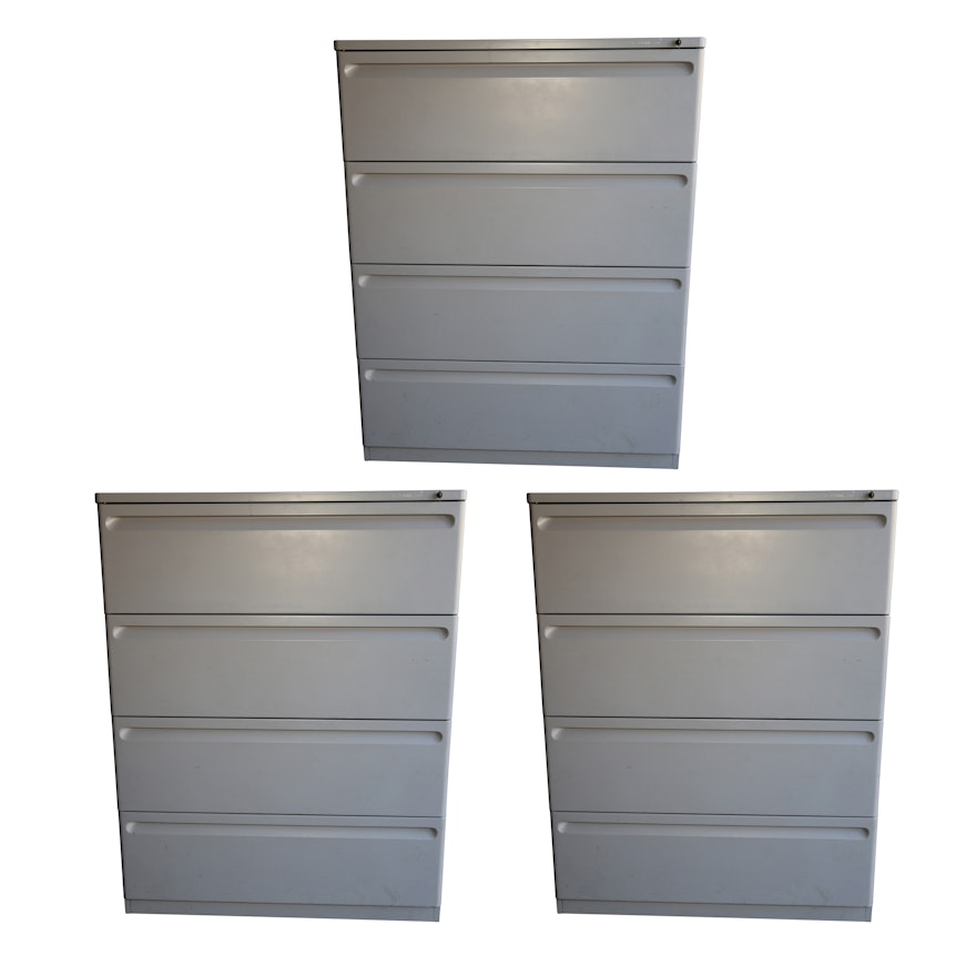 Contemporary Four-Drawer Metal File Cabinets