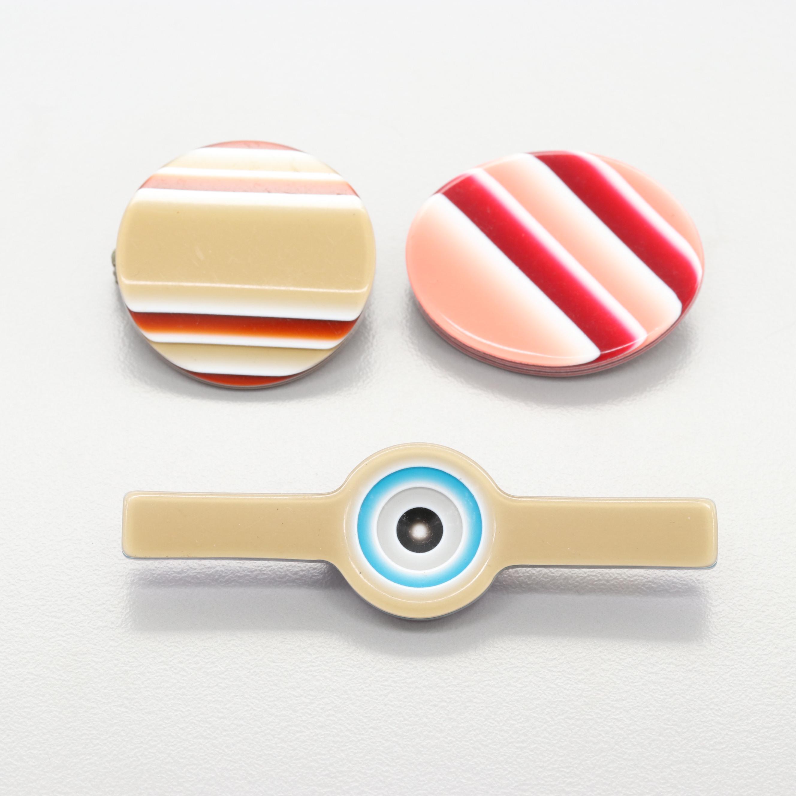 Celluloid Costume Brooch Including Lea Stein