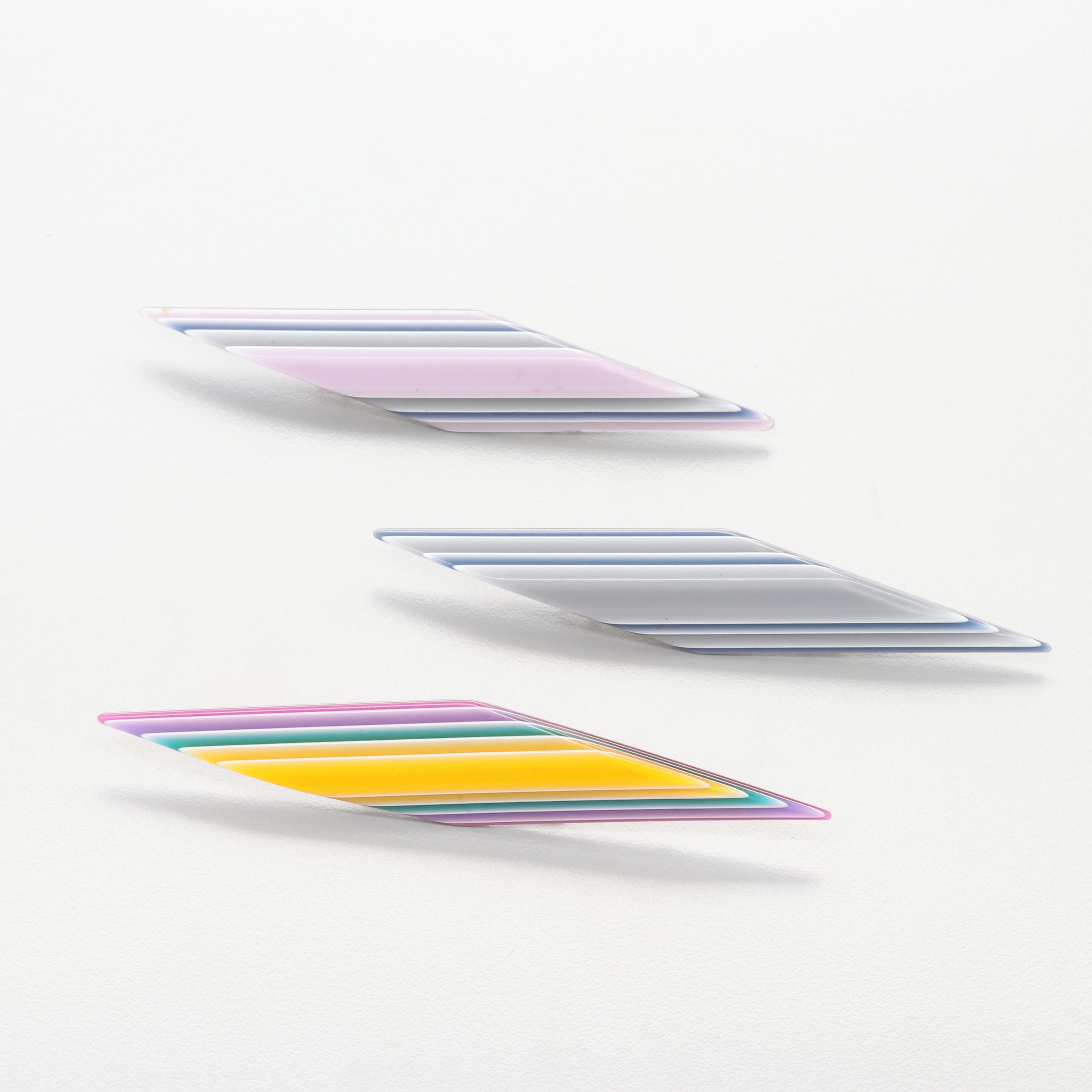 Assortment of Celluloid Brooches Including Lea Stein