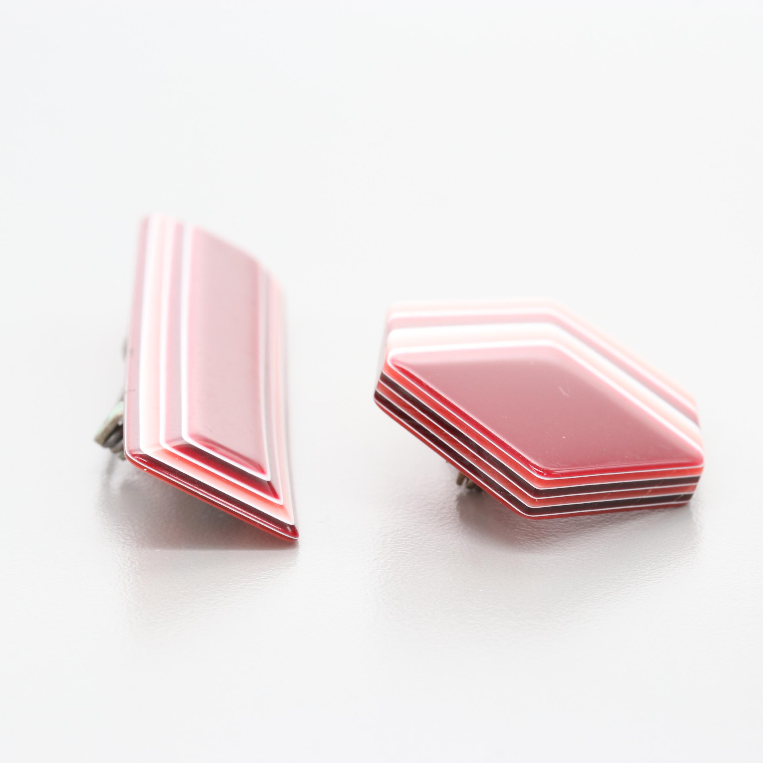 Vintage Celluloid Costume Brooches Including Lea Stein