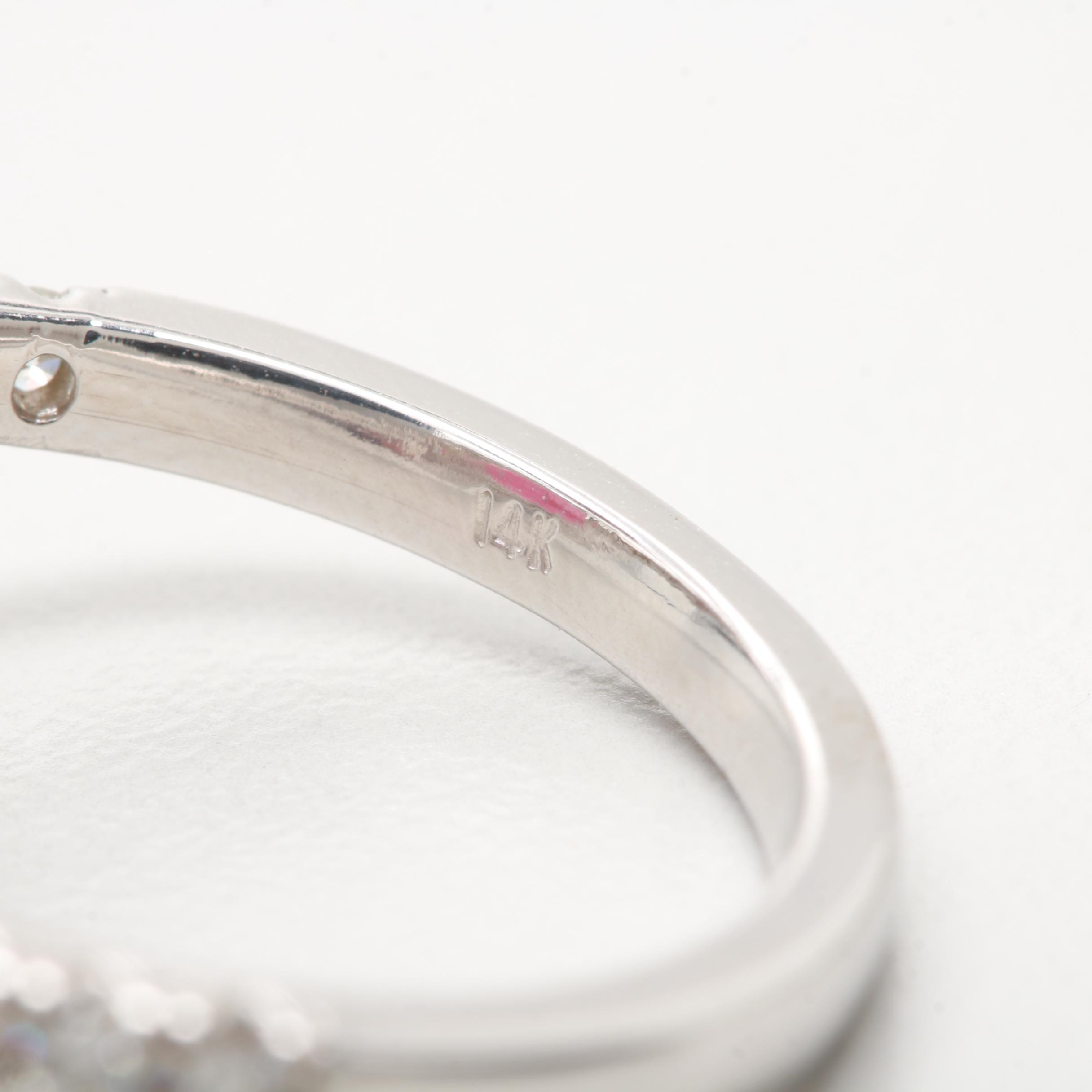 14K White Gold 2.33 CT Ruby and Diamond Ring