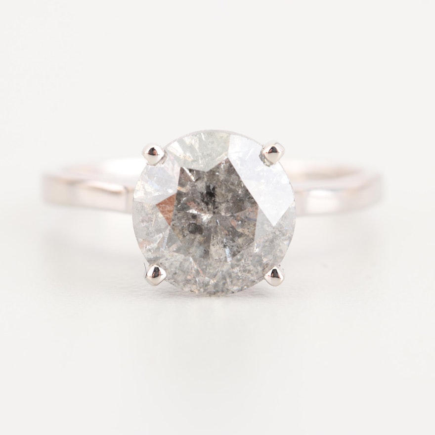 Platinum 3.90 CT Diamond Solitaire Engagement Ring