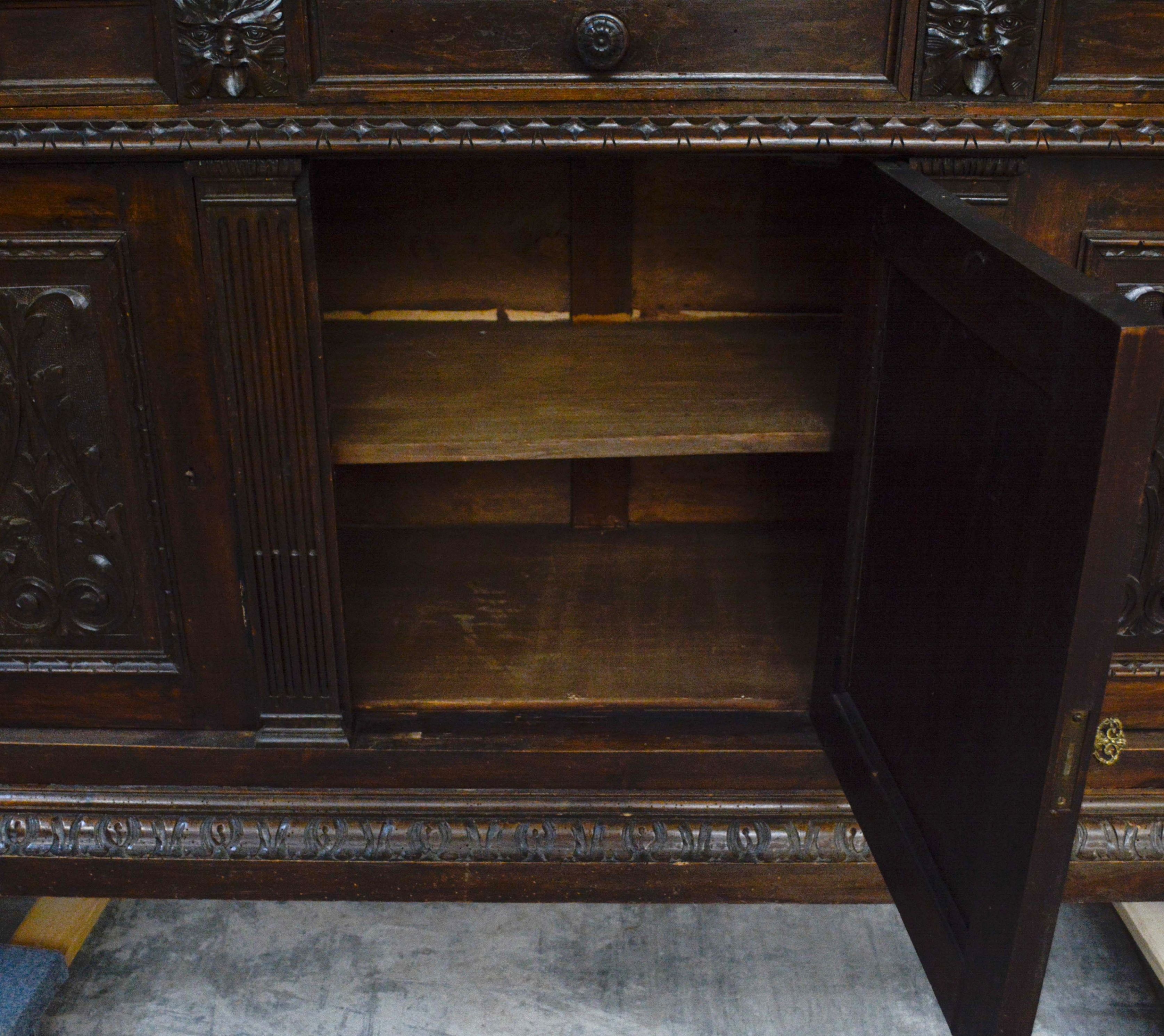 Renaissance Revival Style Carved Walnut Sideboard, Mid 19th Century